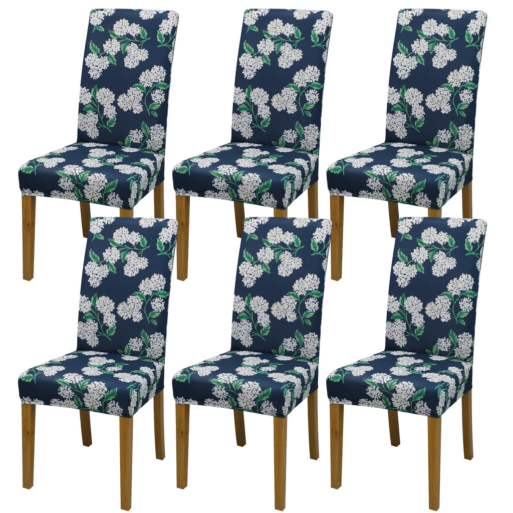 BIETYONE Stretch Dining Chair Covers Set of 6, Soft Removable Washable Kitchen Parsons Chair Slipcovers, High Elastic Seat Protector for Home Hotel Banquet