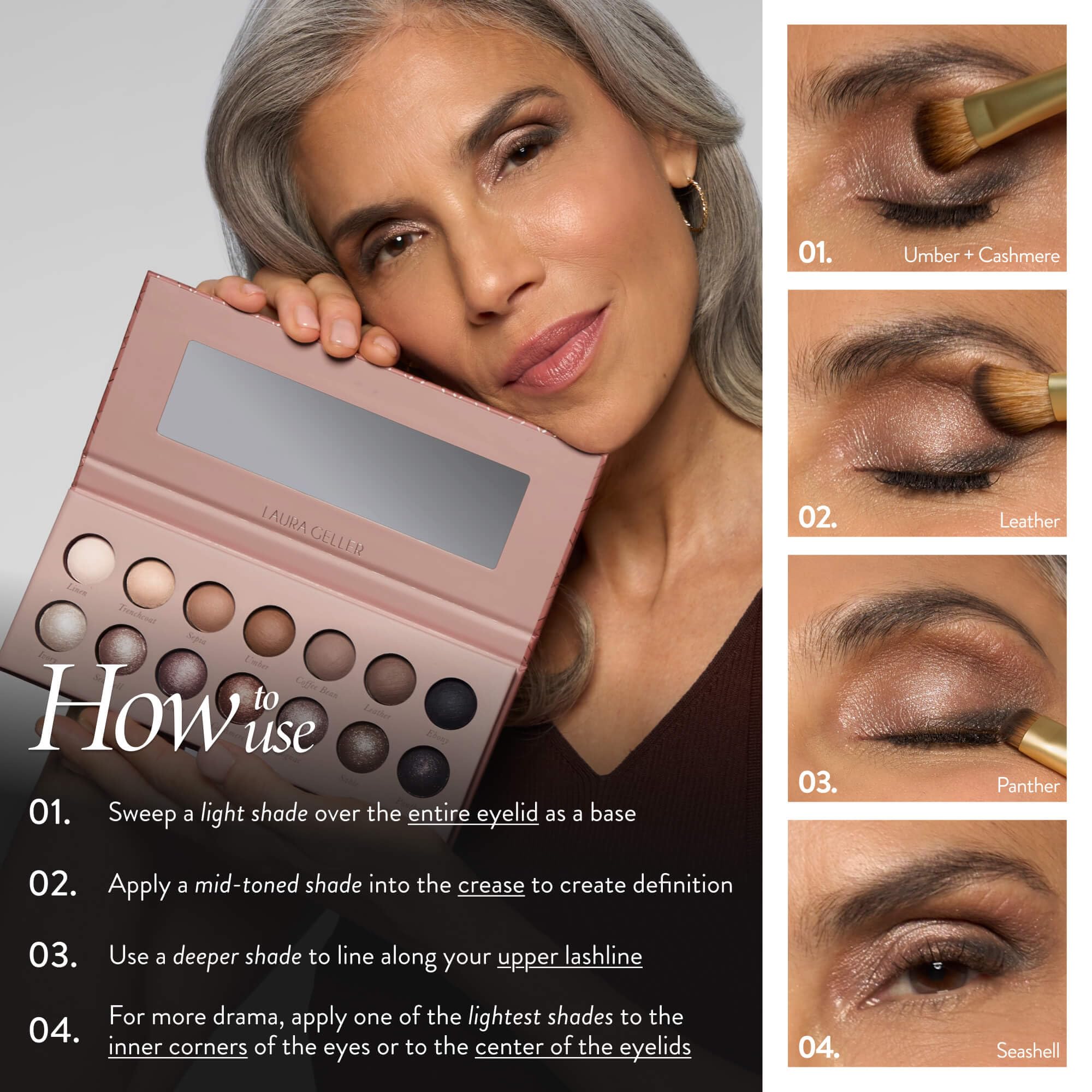 LAURA GELLER NEW YORK The Delectables Earthy Essentials Baked Eyeshadow Palette | 14 Pigmented Eyeshadows Blendable Natural Look