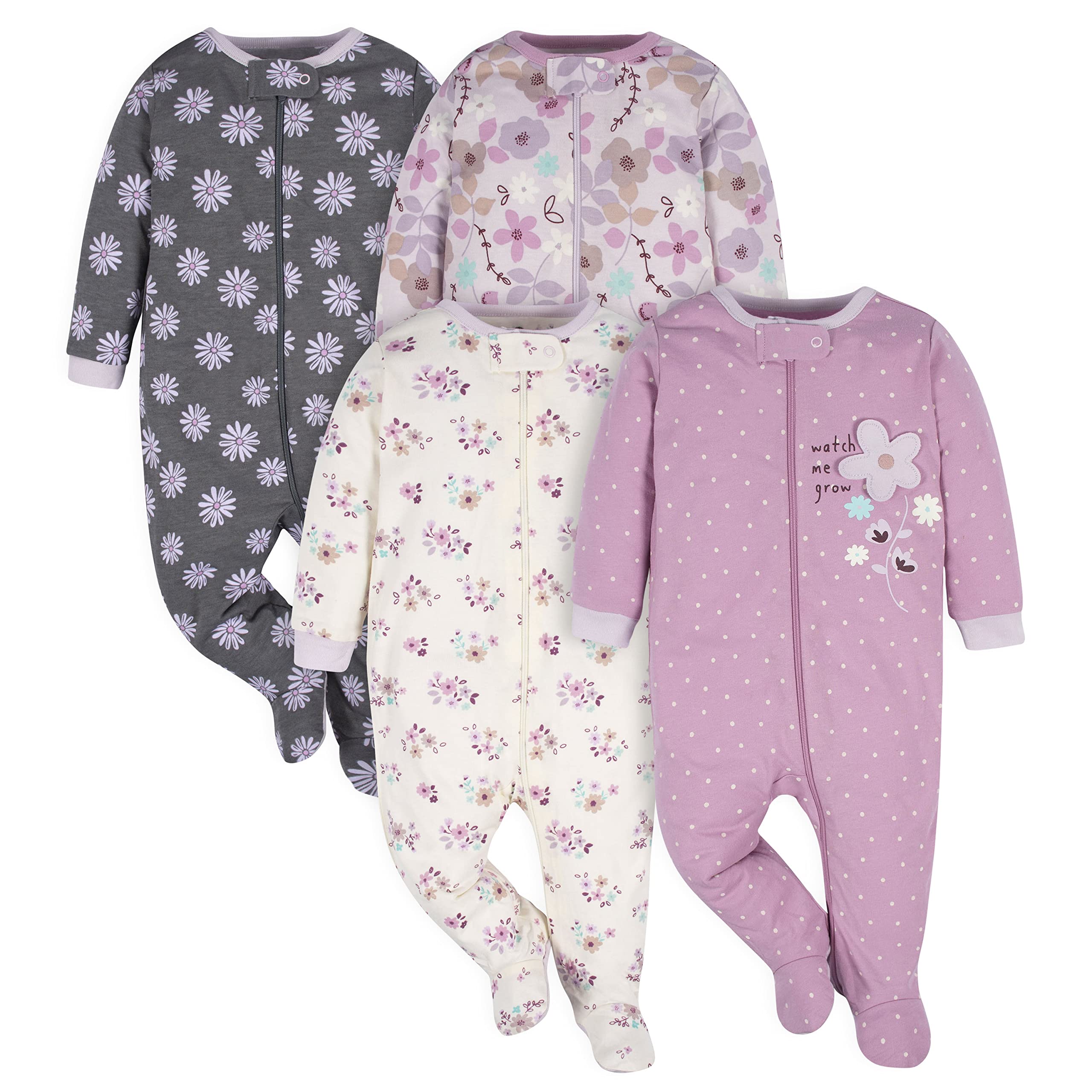 Gerber Baby-Girls 4 Pack Sleep 'N Play Footie