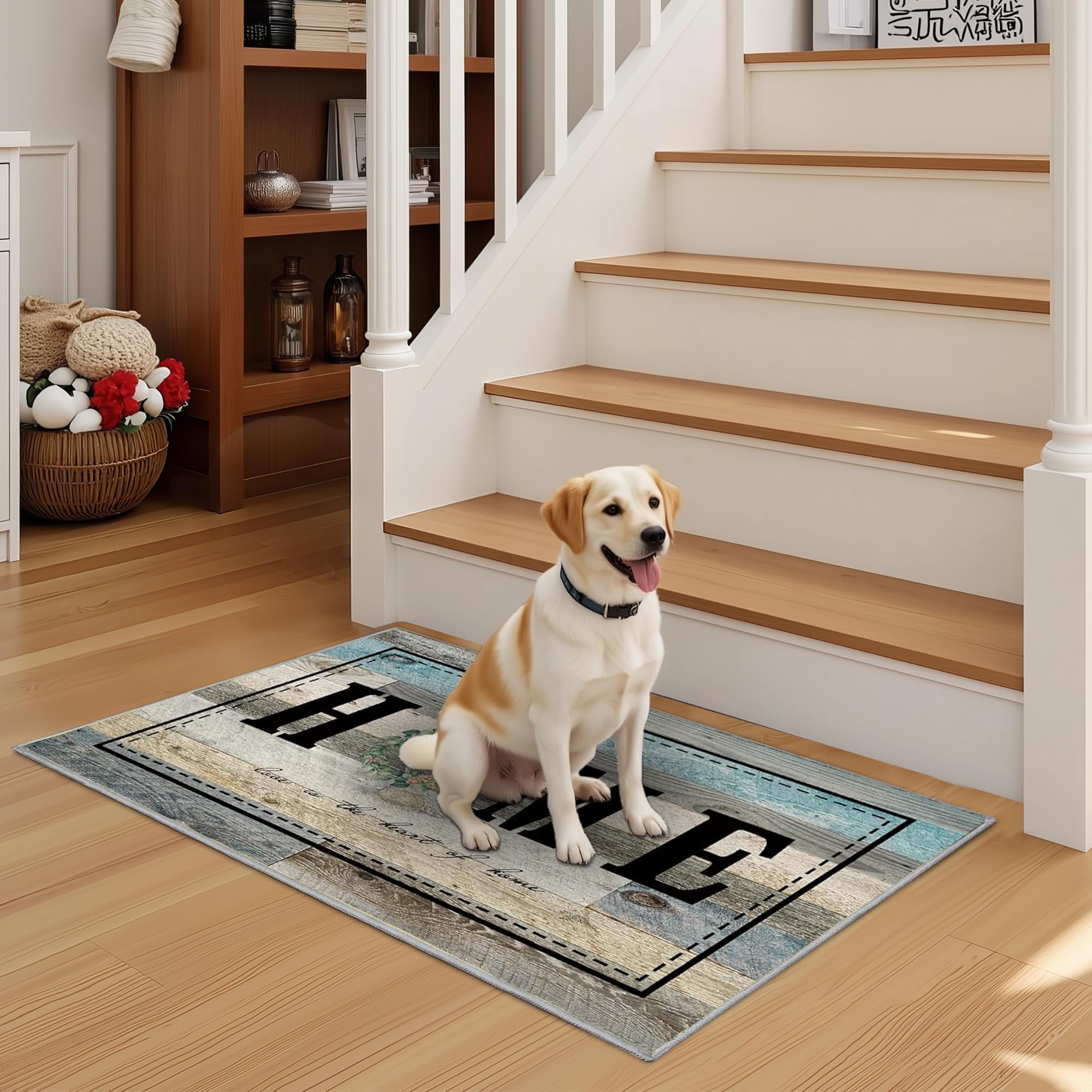 Tritard 100% Non Slip Kitchen Mats for Floor Washable Kitchen Rugs Sets of 3 Farmhouse Kitchen Runner Rug Soft Rustic Kitchen Floor Carpet for Hallway, Laundry, Sink, Office, Brown