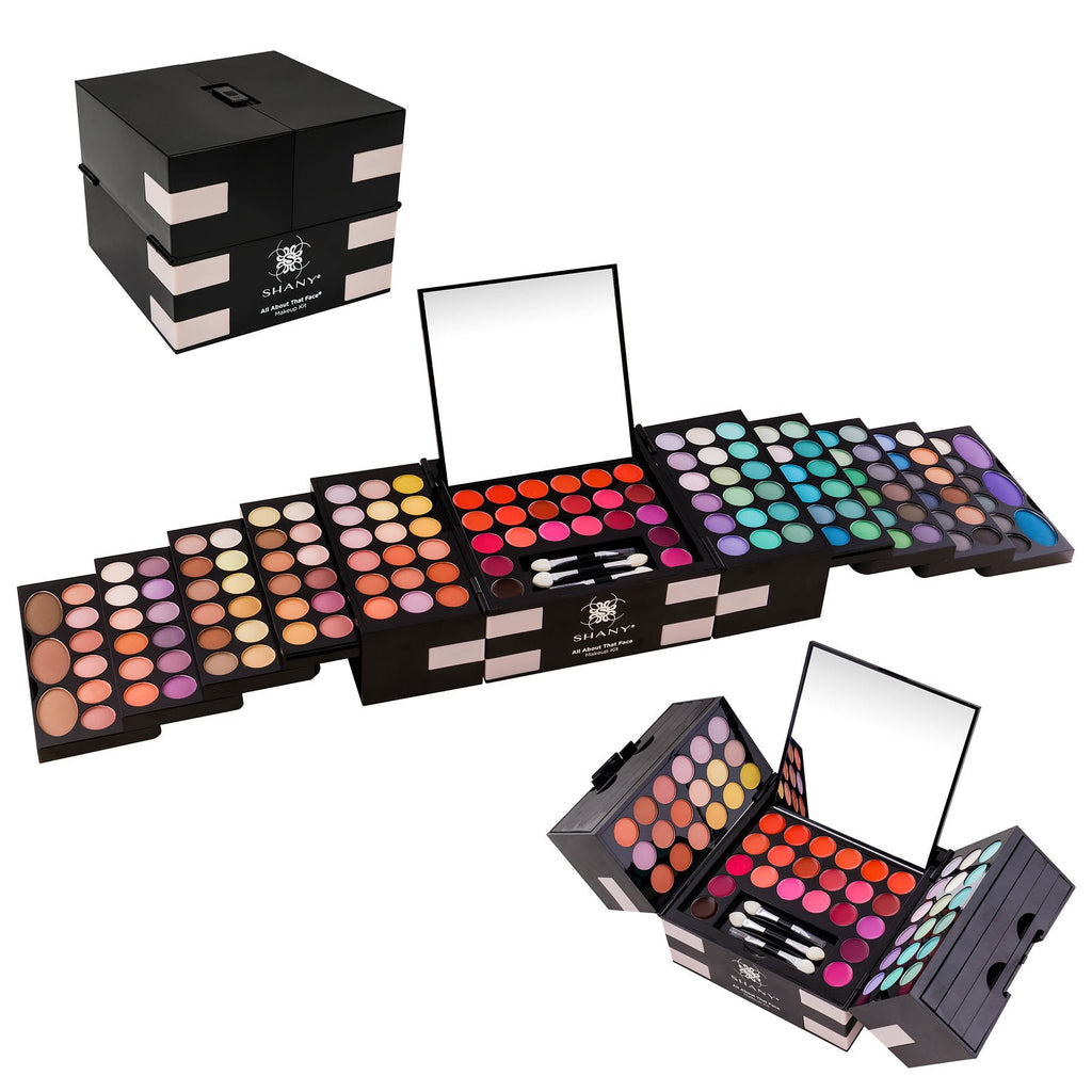 SHANY Elevated Essentials Makeup Set - All-in-One Makeup Kit with 72 Eyeshadows, 28 Lip Colors, 18 Gel Eyeliners, 10 Blushes, 1 Eye Primer, and 1 Cream Concealer