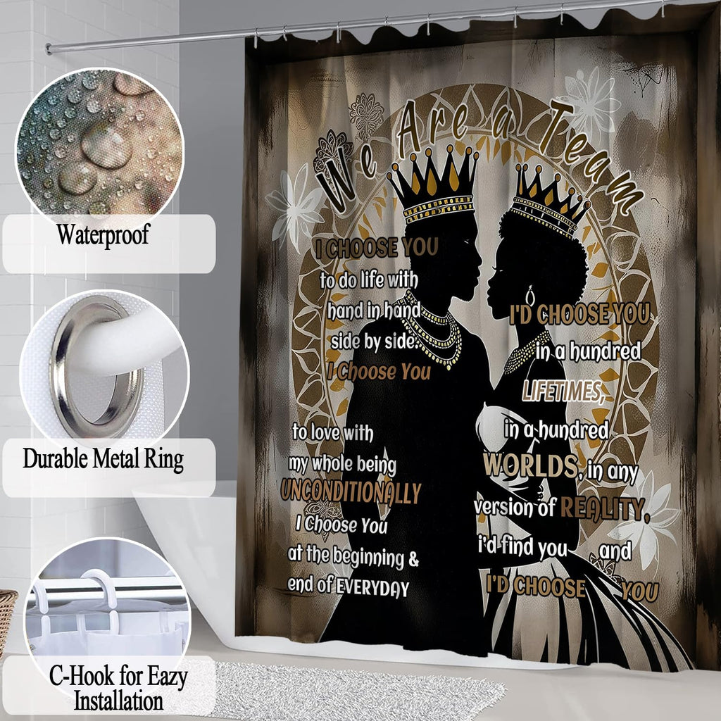 African American Shower Curtain Sets for Bathroom, Black Praying King Bathroom Sets with Waterproof Shower Curtain and Non-Slip Rugs Toilet Lid Cover Bath Mat, Cool Unique Man Bathroom Decor Sets