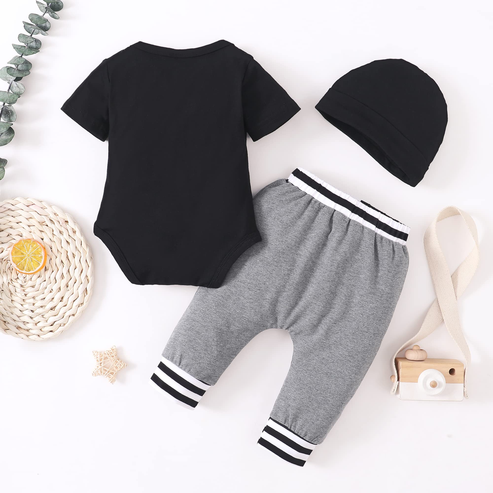 Renotemy Newborn Infant Baby Boy Clothes Outfits New to The Crew Outfits Long Pants Toddler Baby Boy Clothes Set