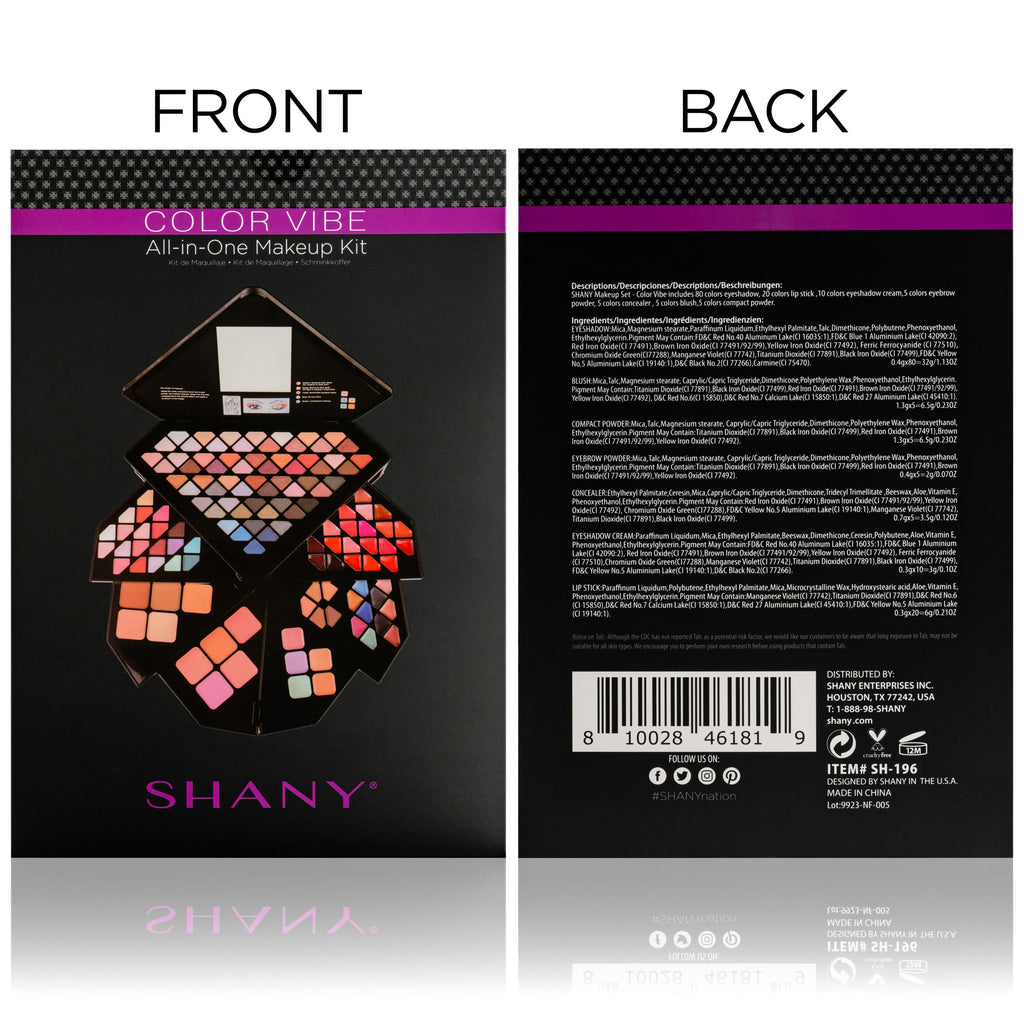 SHANY Elevated Essentials Makeup Set - All-in-One Makeup Kit with 72 Eyeshadows, 28 Lip Colors, 18 Gel Eyeliners, 10 Blushes, 1 Eye Primer, and 1 Cream Concealer