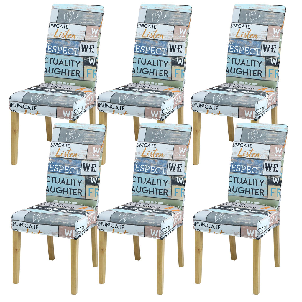 BIETYONE Stretch Dining Chair Covers Set of 6, Soft Removable Washable Kitchen Parsons Chair Slipcovers, High Elastic Seat Protector for Home Hotel Banquet