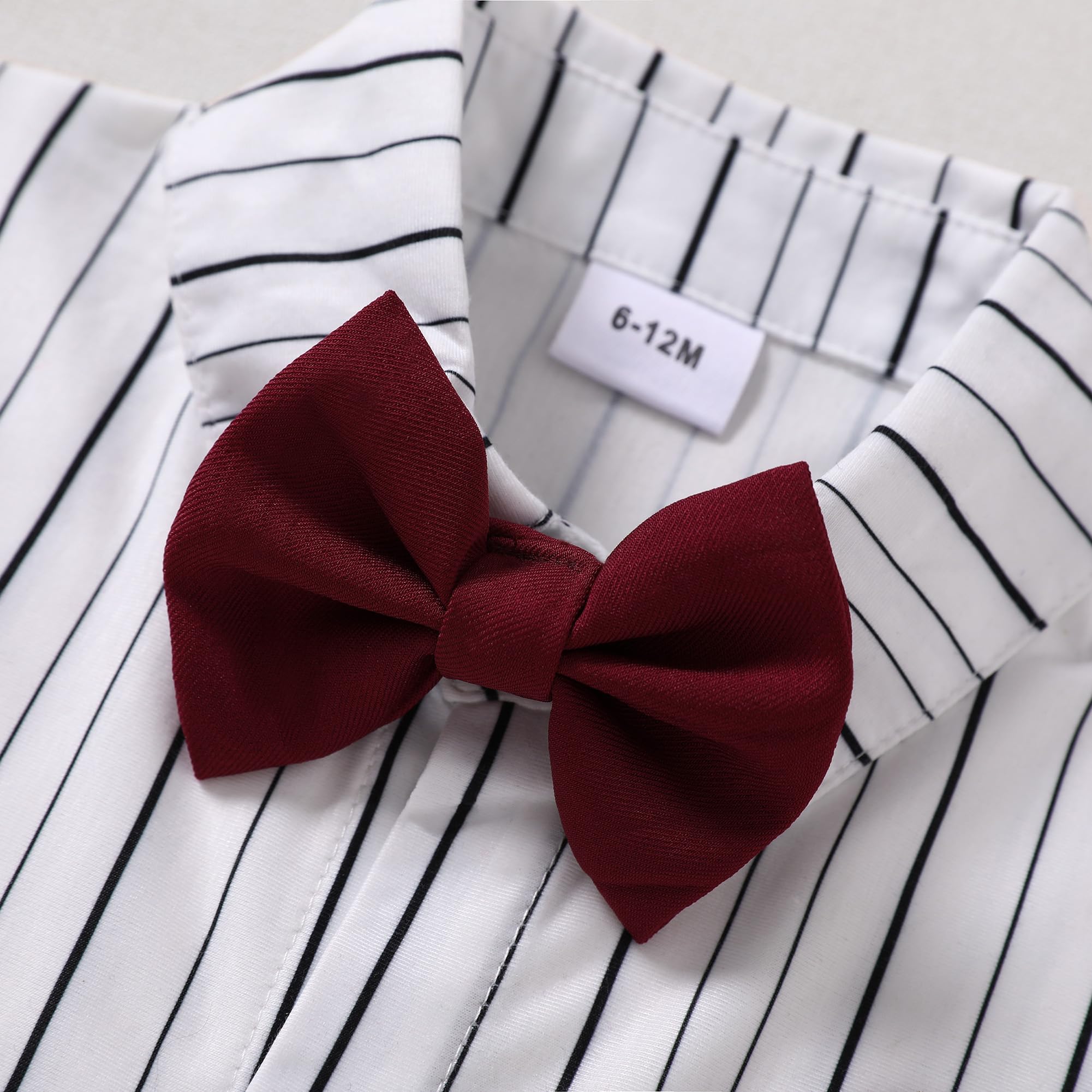 WESIDOM Baby Boy Clothes 0-18M Newborn Infant Gentleman Outfit, Shirt+Bowtie+Beret+Suspender Pant Baby boy Suit Clothing Set