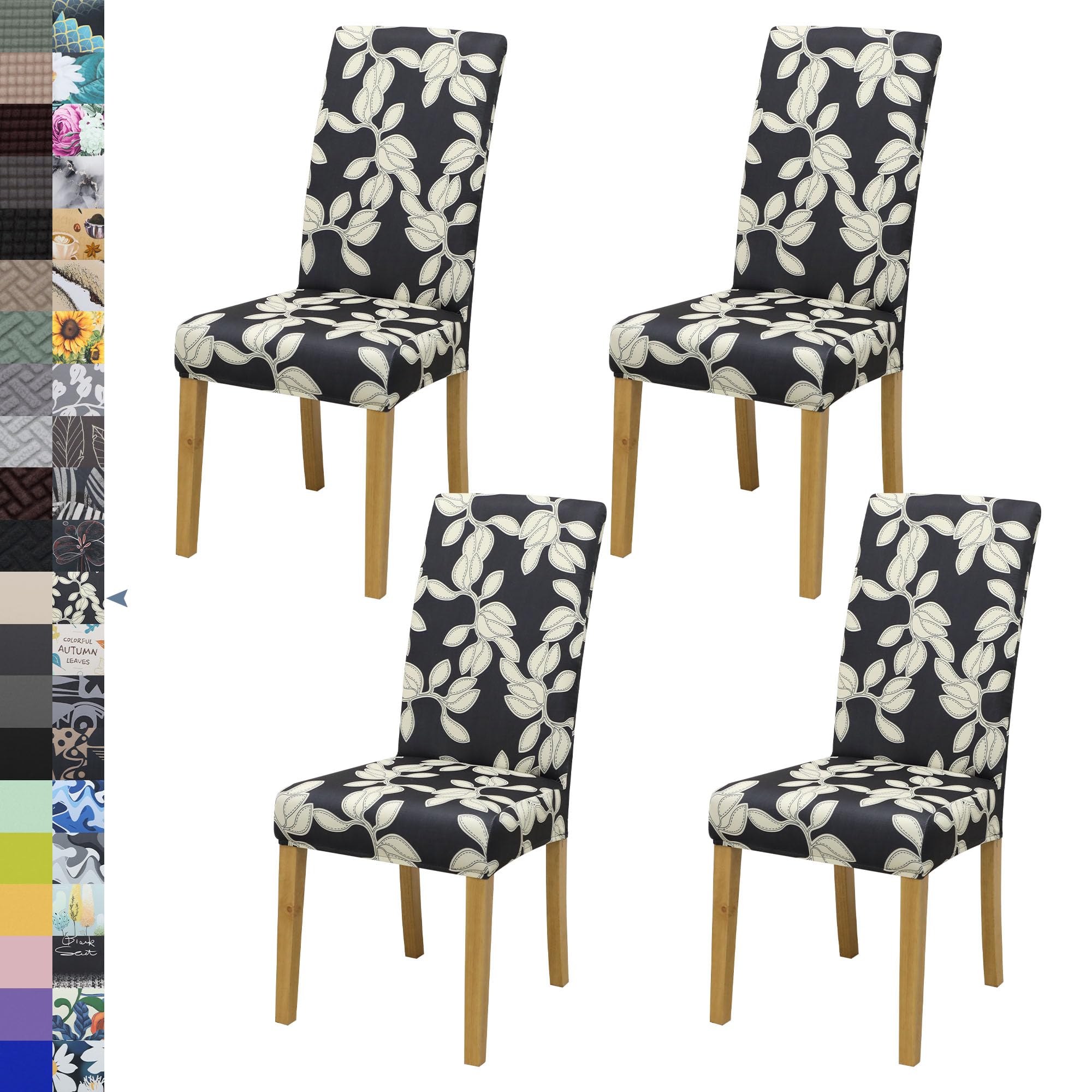 BIETYONE Stretch Dining Chair Covers Set of 6, Soft Removable Washable Kitchen Parsons Chair Slipcovers, High Elastic Seat Protector for Home Hotel Banquet
