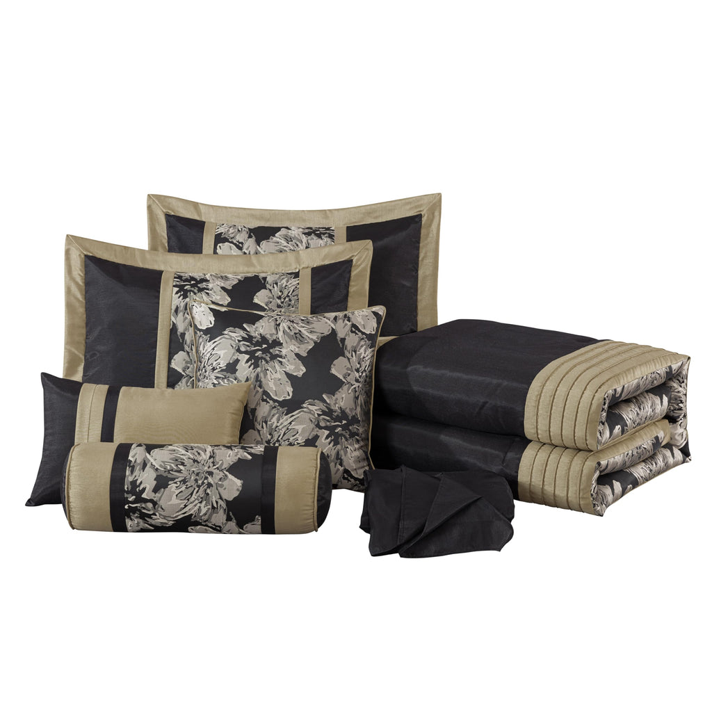 Chezmoi Collection Adelle 7-Piece Paisley Jacquard Embroidered Comforter Bedding Set, King Size