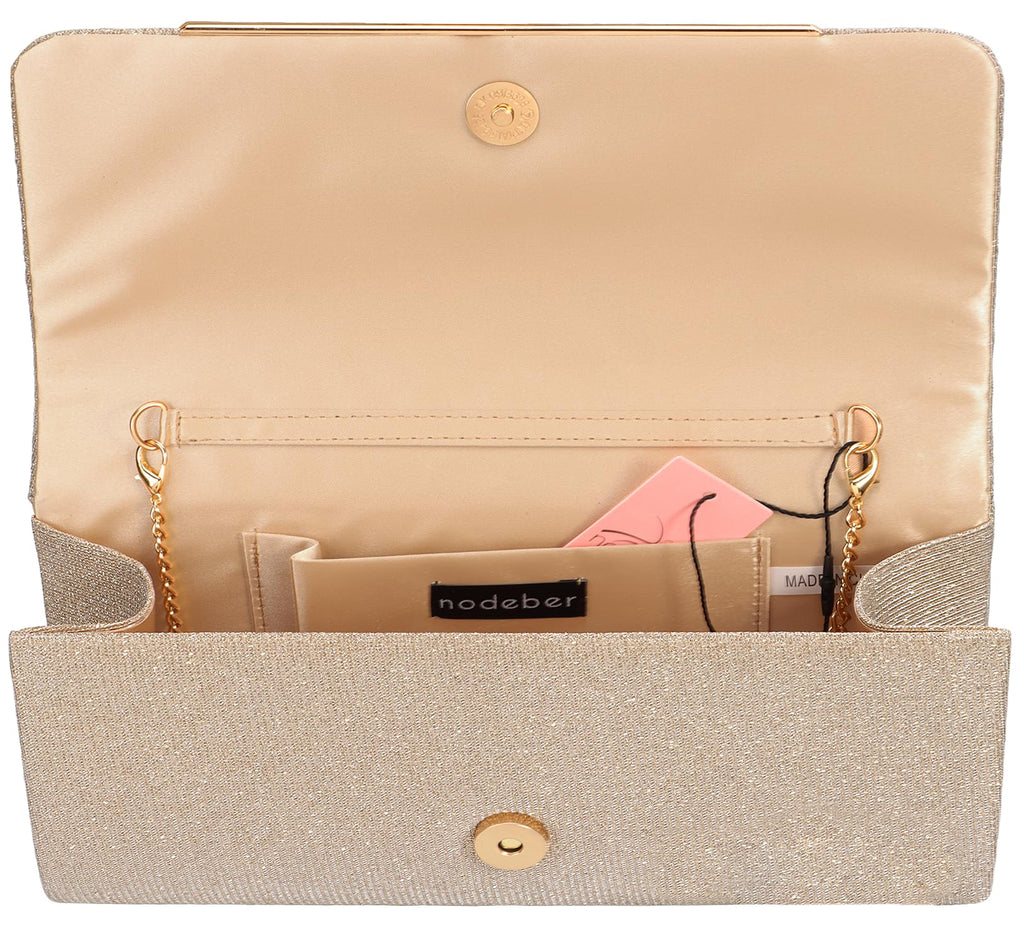 Women's Sparkling Evening Clutch Purse-Glitter Handbag with Detachable Strap for Weddings, Prom, Cocktail Parties