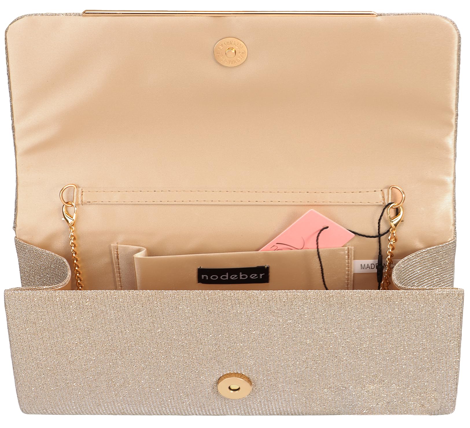 Women's Sparkling Evening Clutch Purse-Glitter Handbag with Detachable Strap for Weddings, Prom, Cocktail Parties