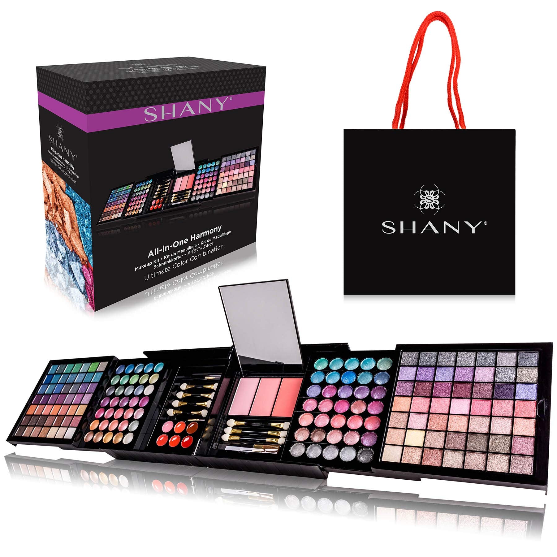 SHANY Elevated Essentials Makeup Set - All-in-One Makeup Kit with 72 Eyeshadows, 28 Lip Colors, 18 Gel Eyeliners, 10 Blushes, 1 Eye Primer, and 1 Cream Concealer