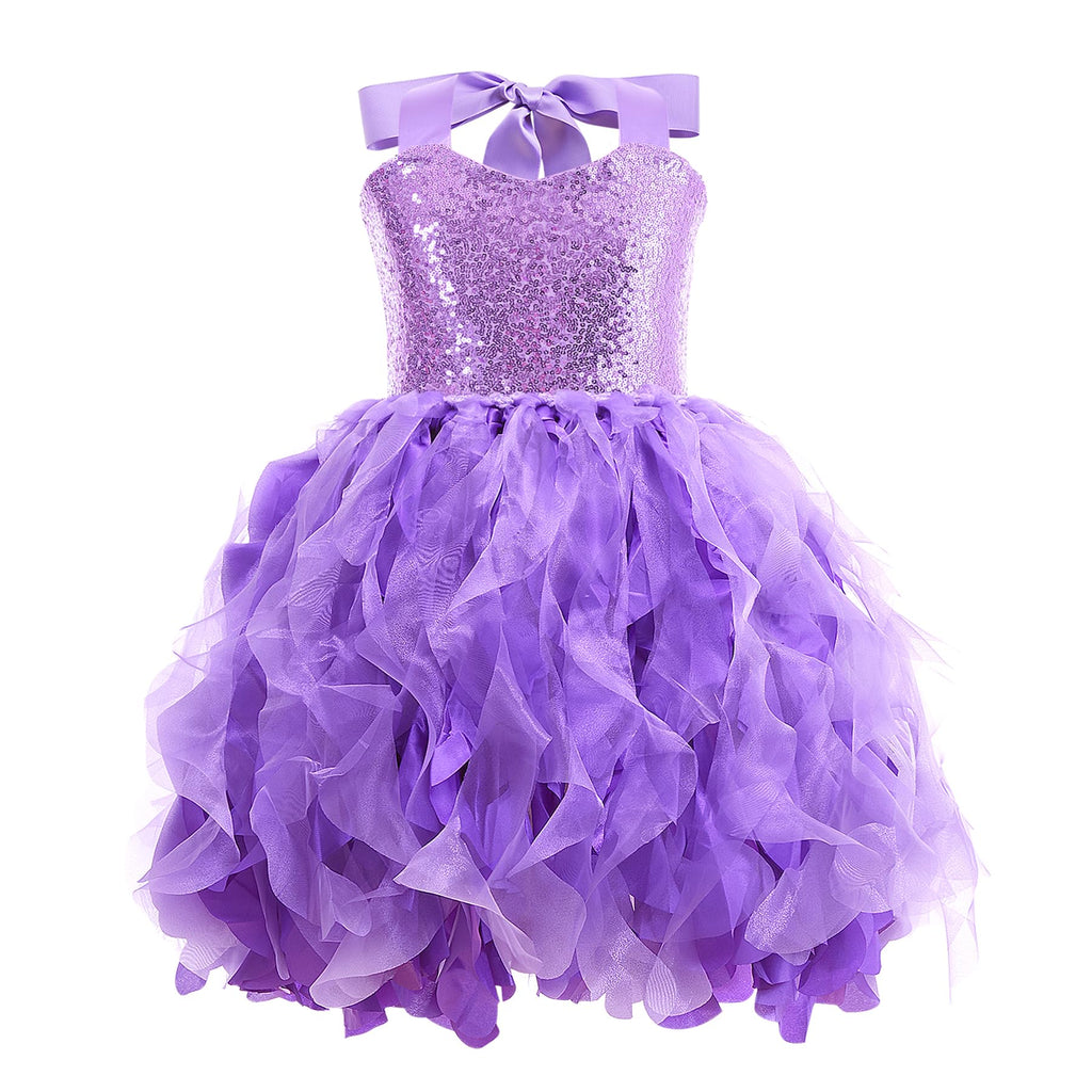 Suppromo Tutu Dress for Girls Sparkly Sequin Tulle Princess Birthday Party Prom Outfit Toddler Girls Sneaker Ball Gown Dress