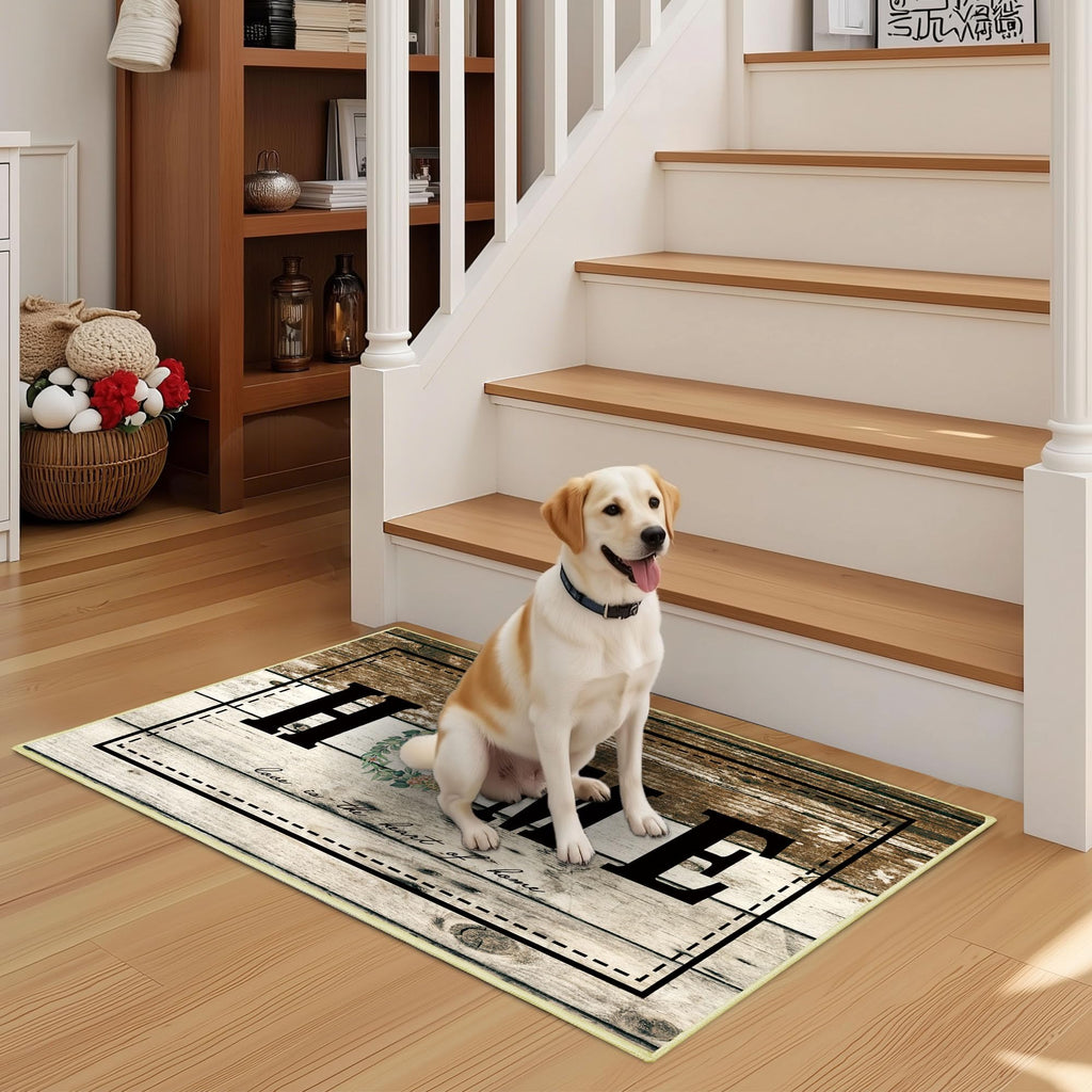 Tritard 100% Non Slip Kitchen Mats for Floor Washable Kitchen Rugs Sets of 3 Farmhouse Kitchen Runner Rug Soft Rustic Kitchen Floor Carpet for Hallway, Laundry, Sink, Office, Brown