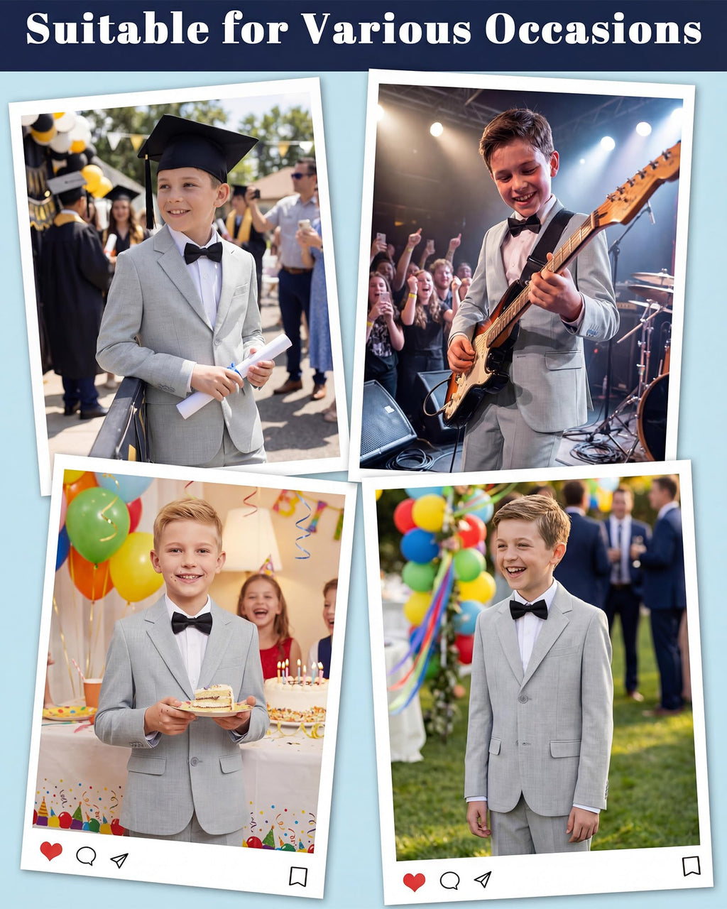 WULFUL Boys' Slim Fit Suit 3 Pieces:Jacket, Pants, Shirt,Summer Suit Set for Teens Boys Wedding Beach