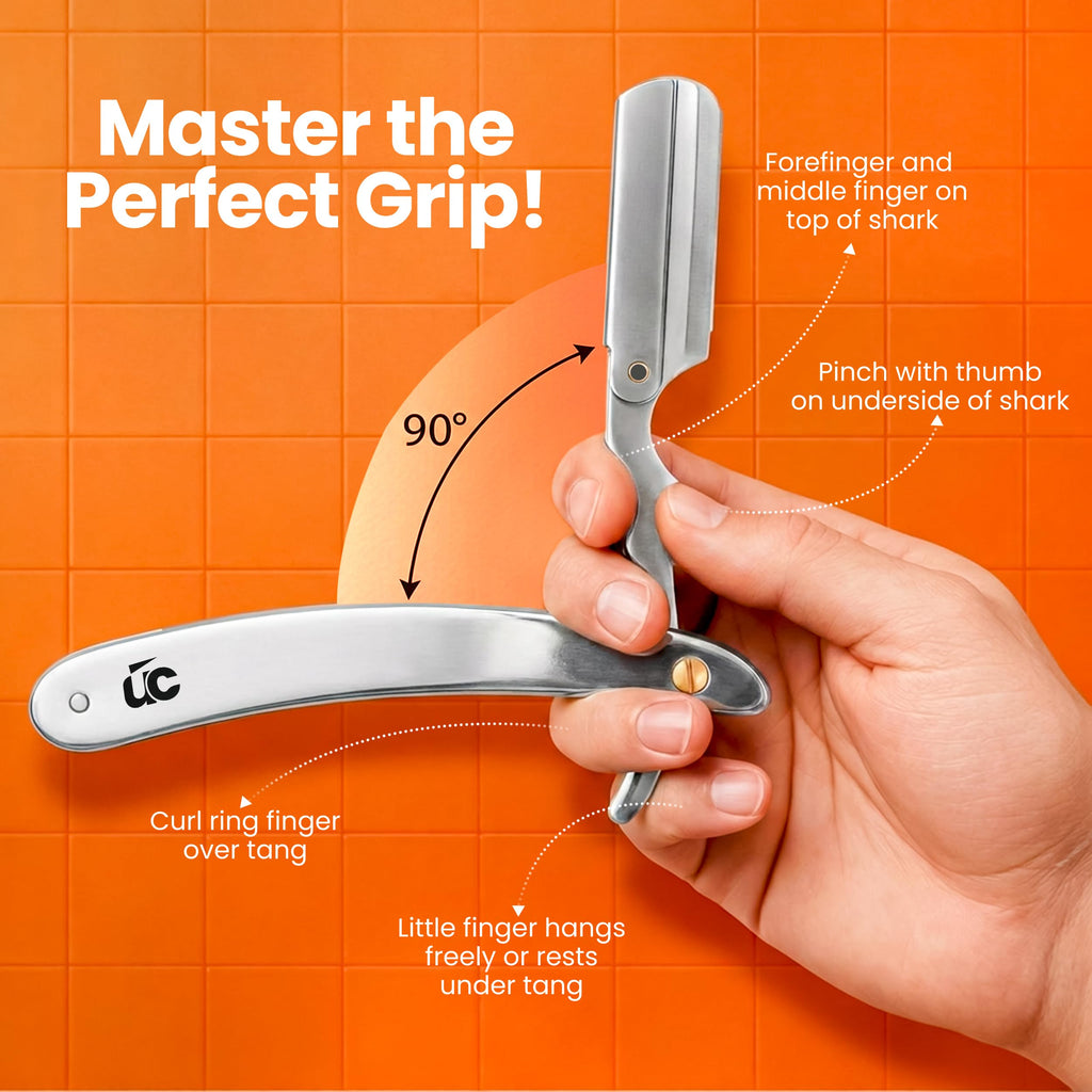 Utopia Care Professional Straight Razor for Men, Barber Straight Edge Razor Safety with 100 Pack Blades, Black