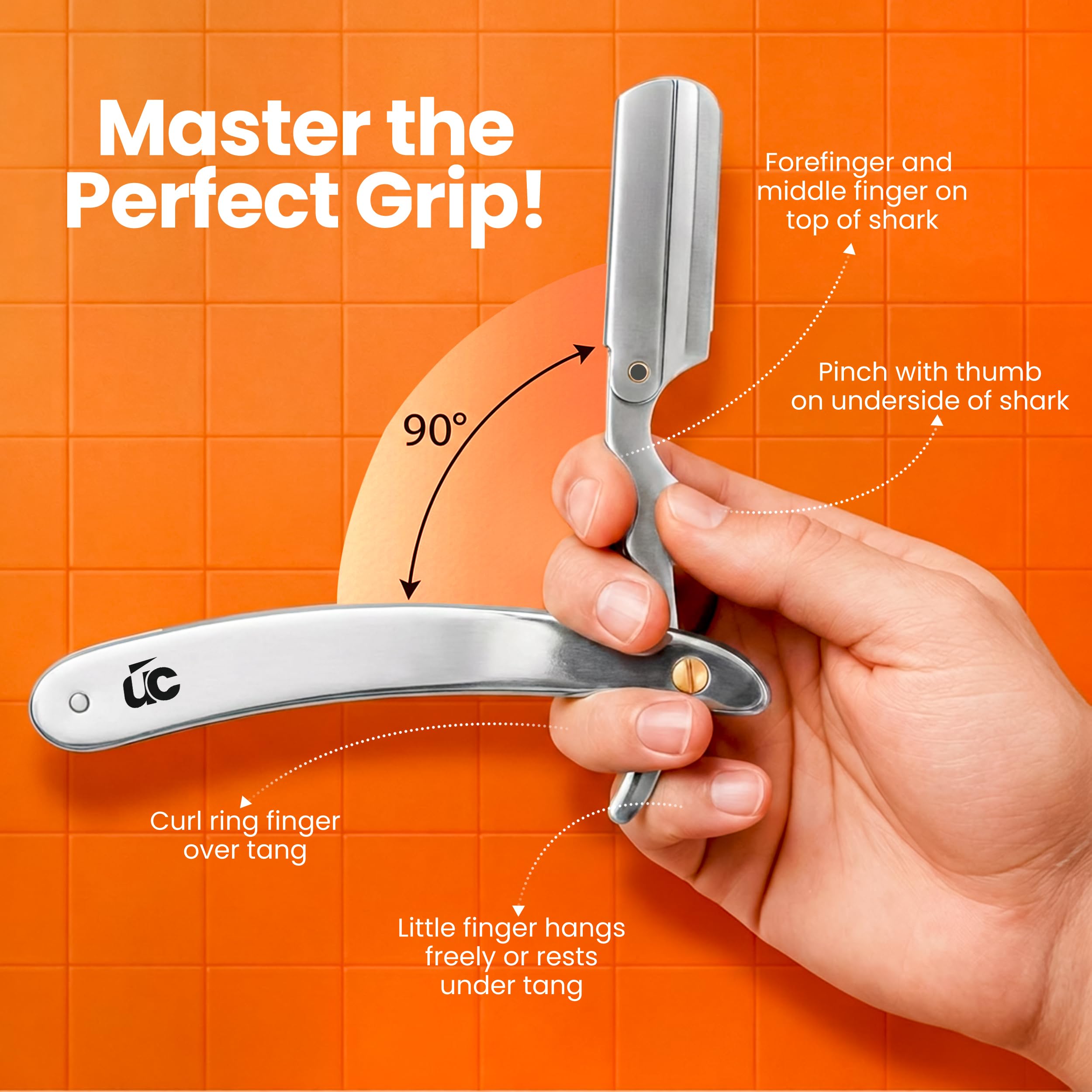 Utopia Care Professional Straight Razor for Men, Barber Straight Edge Razor Safety with 100 Pack Blades, Black