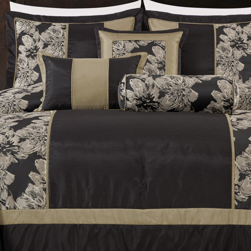 Chezmoi Collection Adelle 7-Piece Paisley Jacquard Embroidered Comforter Bedding Set, King Size