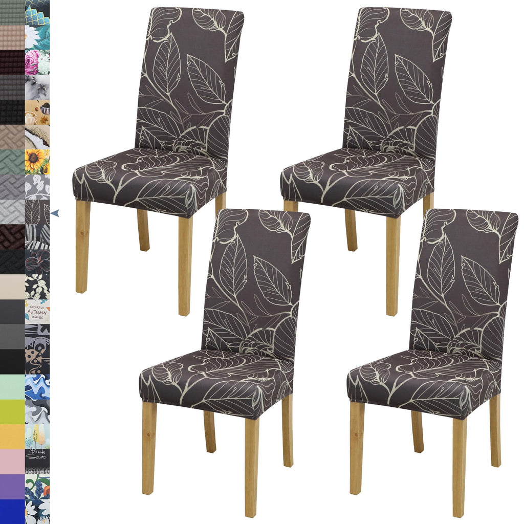 BIETYONE Stretch Dining Chair Covers Set of 6, Soft Removable Washable Kitchen Parsons Chair Slipcovers, High Elastic Seat Protector for Home Hotel Banquet