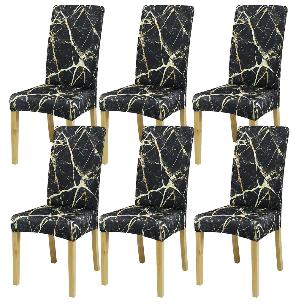 BIETYONE Stretch Dining Chair Covers Set of 6, Soft Removable Washable Kitchen Parsons Chair Slipcovers, High Elastic Seat Protector for Home Hotel Banquet