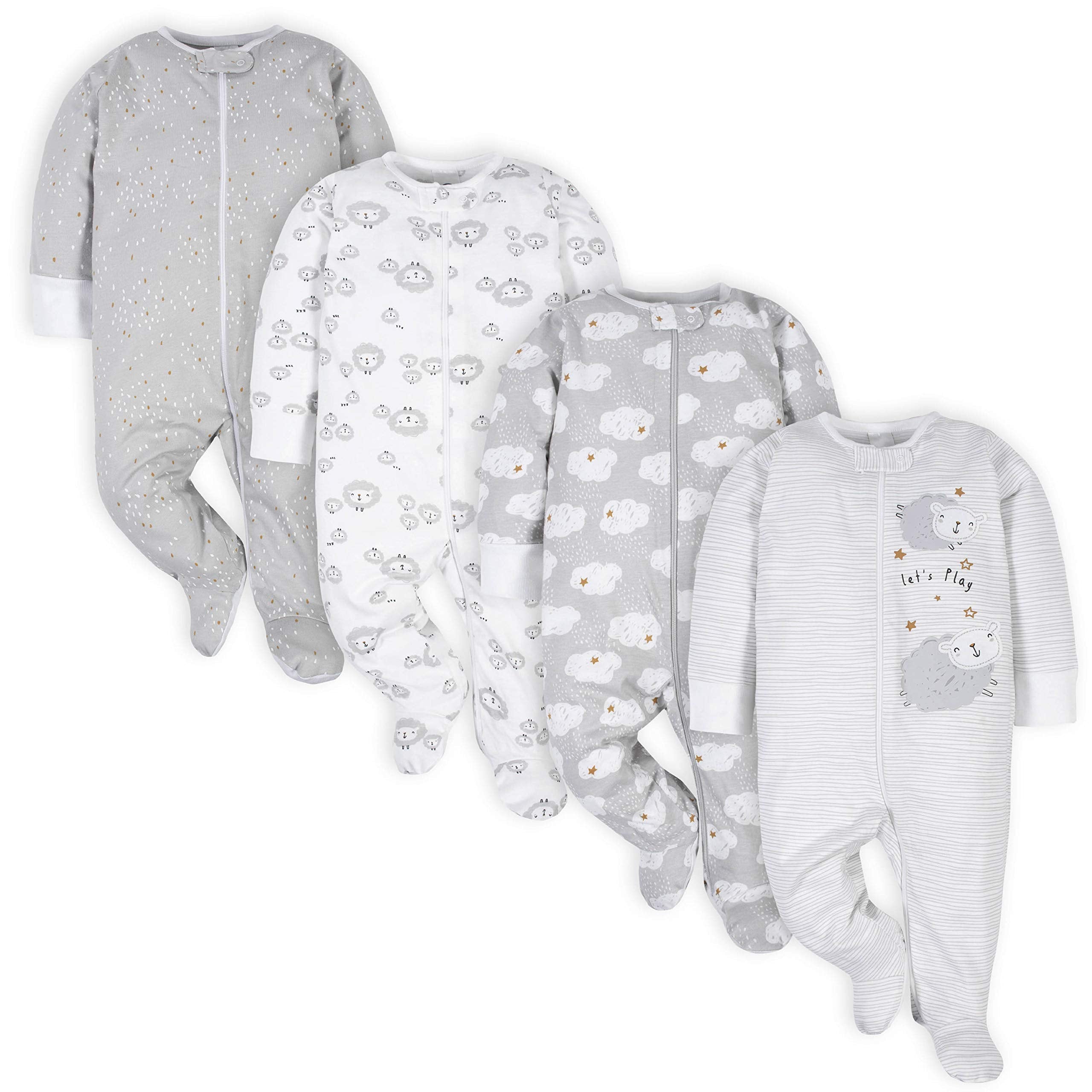 Gerber Baby-Girls 4 Pack Sleep 'N Play Footie