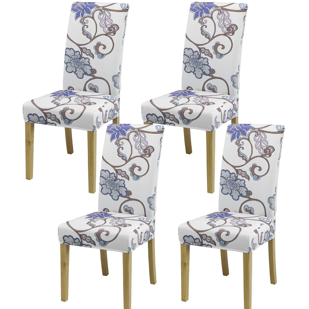 BIETYONE Stretch Dining Chair Covers Set of 6, Soft Removable Washable Kitchen Parsons Chair Slipcovers, High Elastic Seat Protector for Home Hotel Banquet
