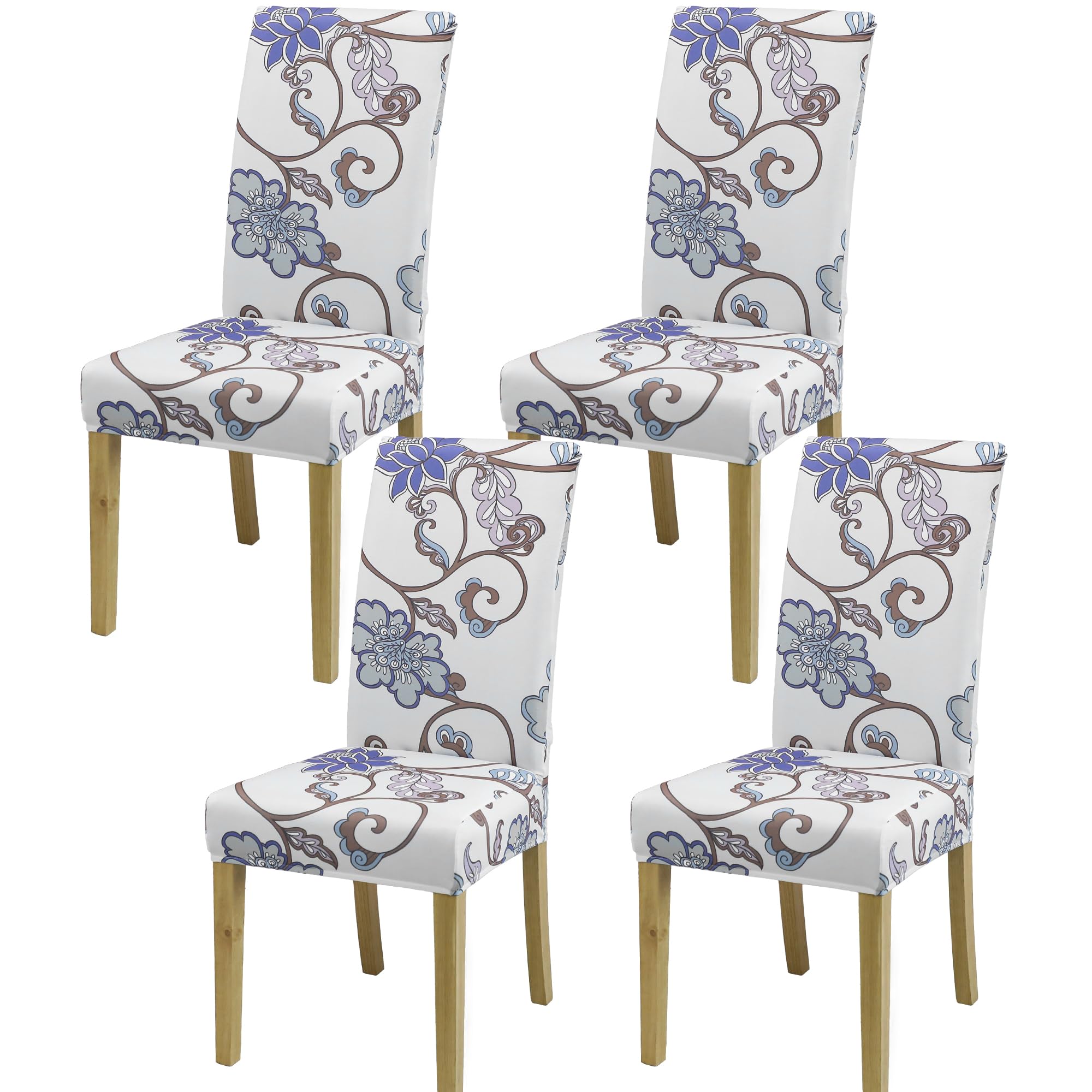 BIETYONE Stretch Dining Chair Covers Set of 6, Soft Removable Washable Kitchen Parsons Chair Slipcovers, High Elastic Seat Protector for Home Hotel Banquet