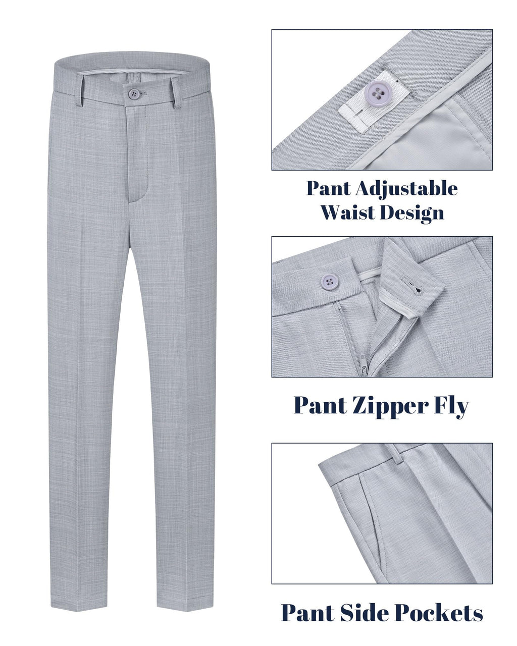 WULFUL Boys' Slim Fit Suit 3 Pieces:Jacket, Pants, Shirt,Summer Suit Set for Teens Boys Wedding Beach