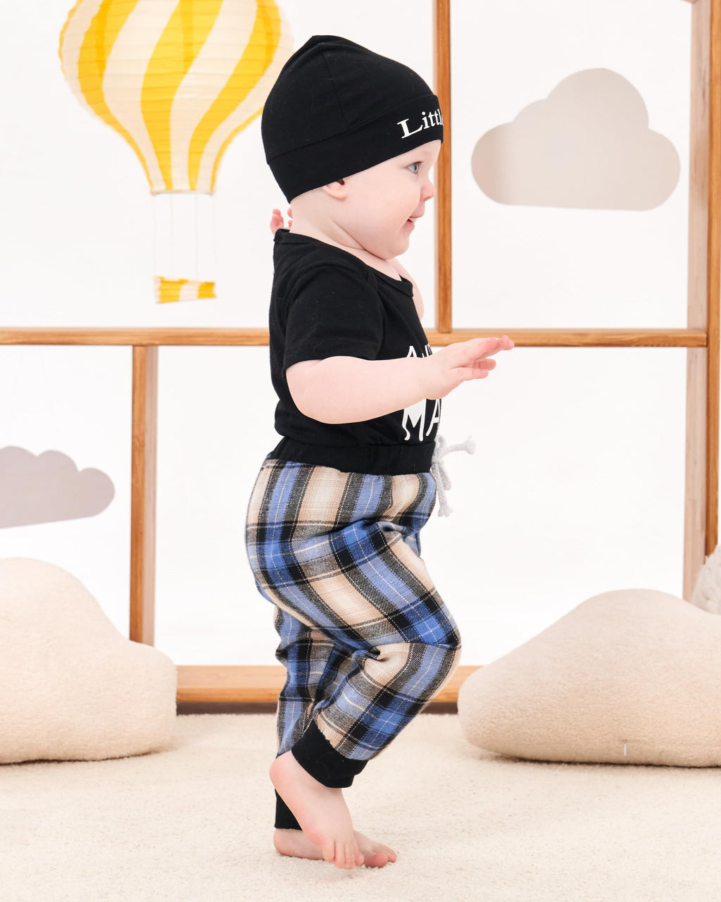 Renotemy Newborn Infant Baby Boy Clothes Outfits New to The Crew Outfits Long Pants Toddler Baby Boy Clothes Set