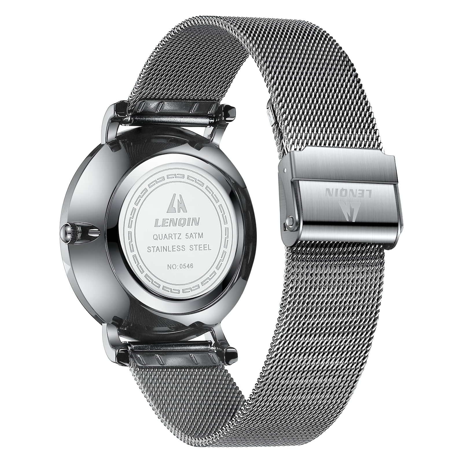 LN LENQIN Mens Watches Waterproof Stainless Steel Watch for Men Analog Quartz Fashion Business Designer Wristwatch