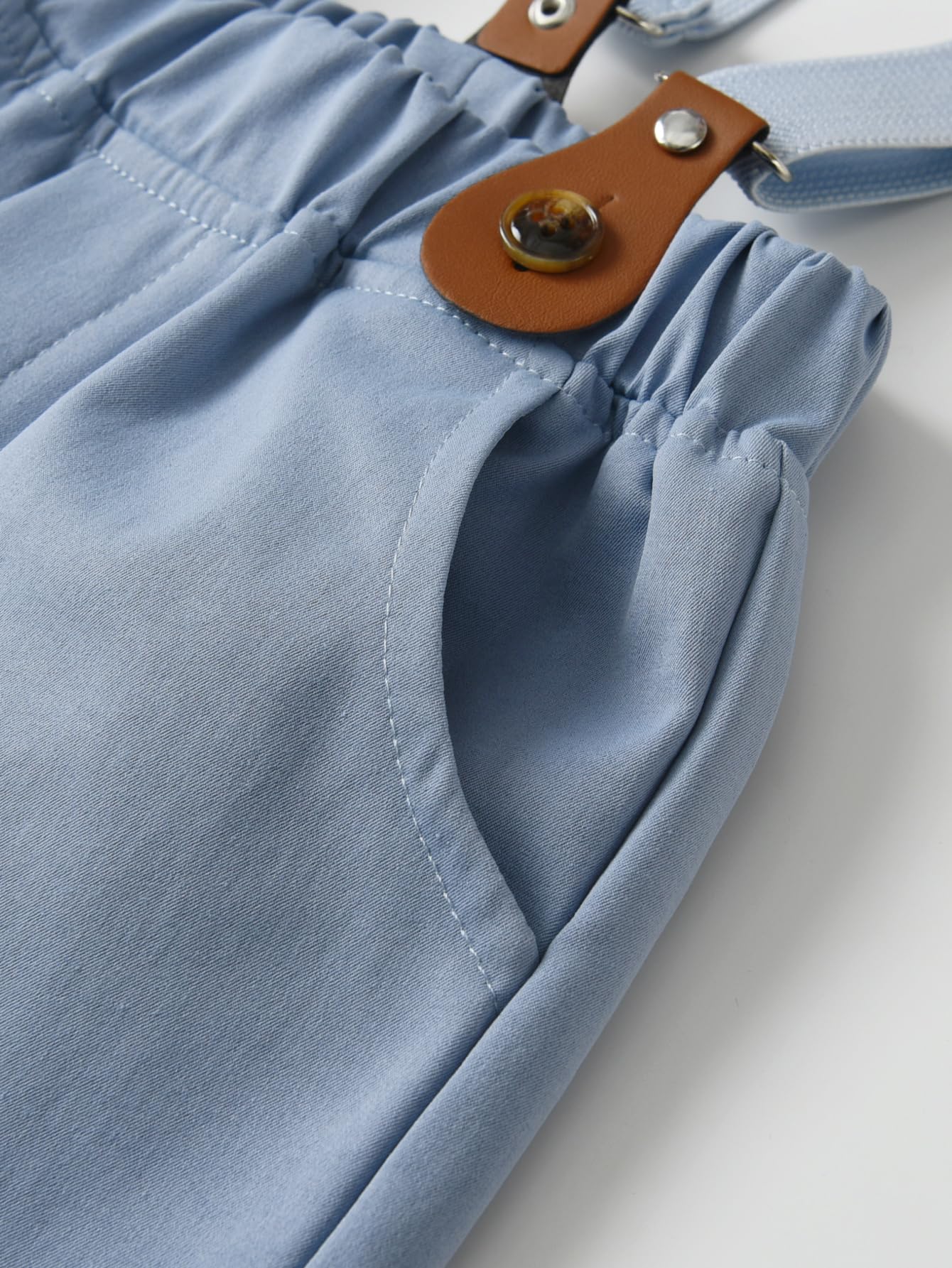 Boarnseorl Baby Boys Gentleman Outfits Suits, Infant Shirt+Shorts+Bow Tie+Suspenders