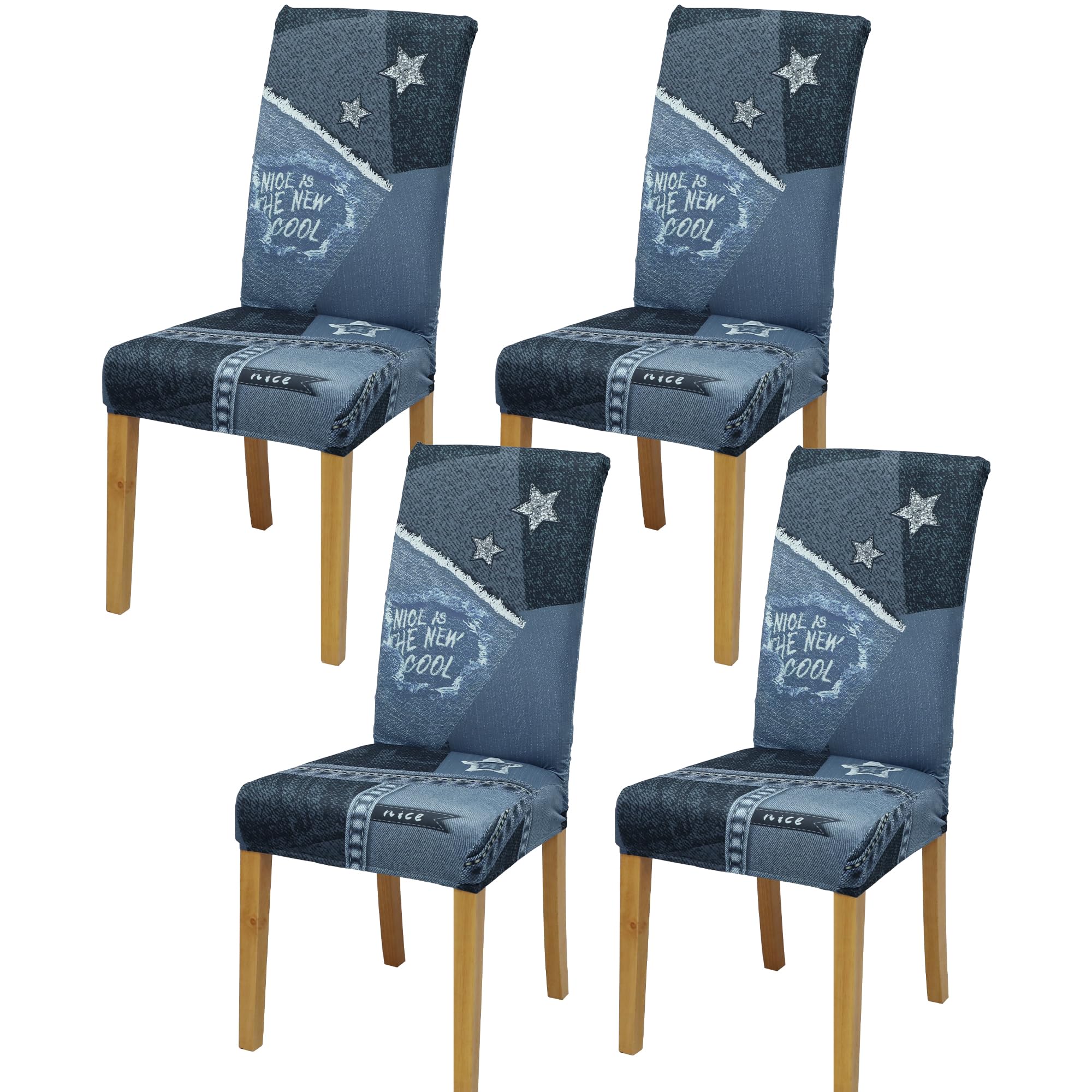 BIETYONE Stretch Dining Chair Covers Set of 6, Soft Removable Washable Kitchen Parsons Chair Slipcovers, High Elastic Seat Protector for Home Hotel Banquet