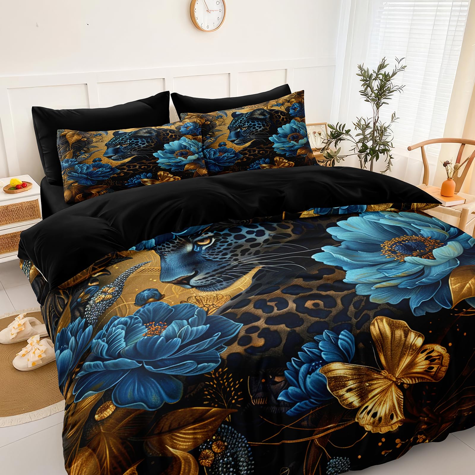 Ancient Egypt Comforter Set Black Gold Bedding Set Pharaoh Tribal Retro Comforter Egypt Cultural Theme Bedroom Decor Boho Exotic Vintage Bedding King Bed in A Bag