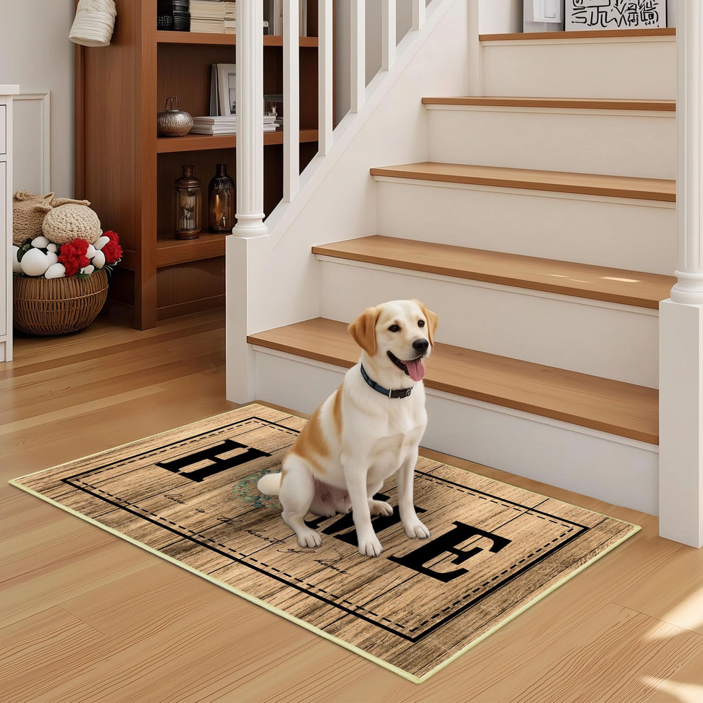 Tritard 100% Non Slip Kitchen Mats for Floor Washable Kitchen Rugs Sets of 3 Farmhouse Kitchen Runner Rug Soft Rustic Kitchen Floor Carpet for Hallway, Laundry, Sink, Office, Brown