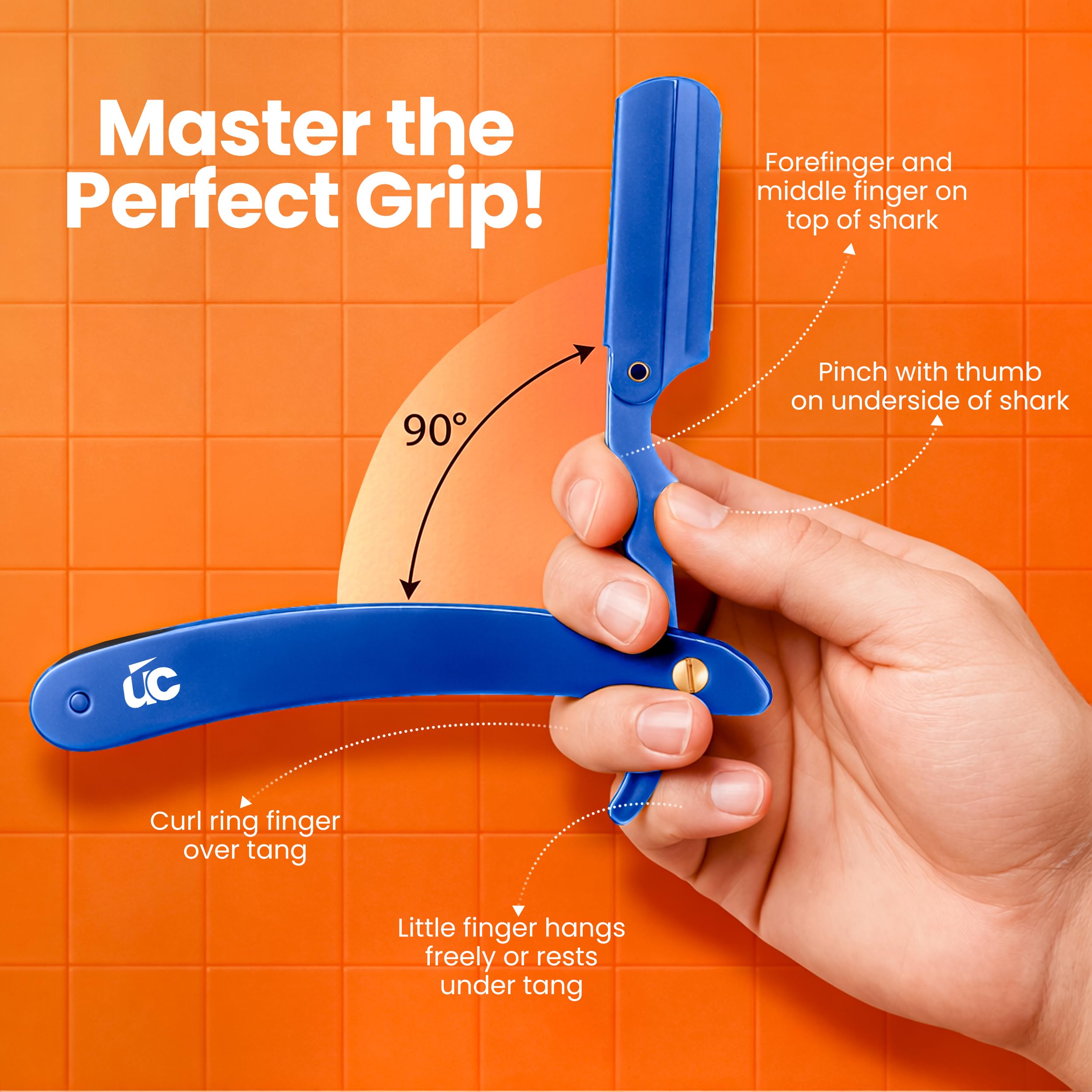 Utopia Care Professional Straight Razor for Men, Barber Straight Edge Razor Safety with 100 Pack Blades, Black