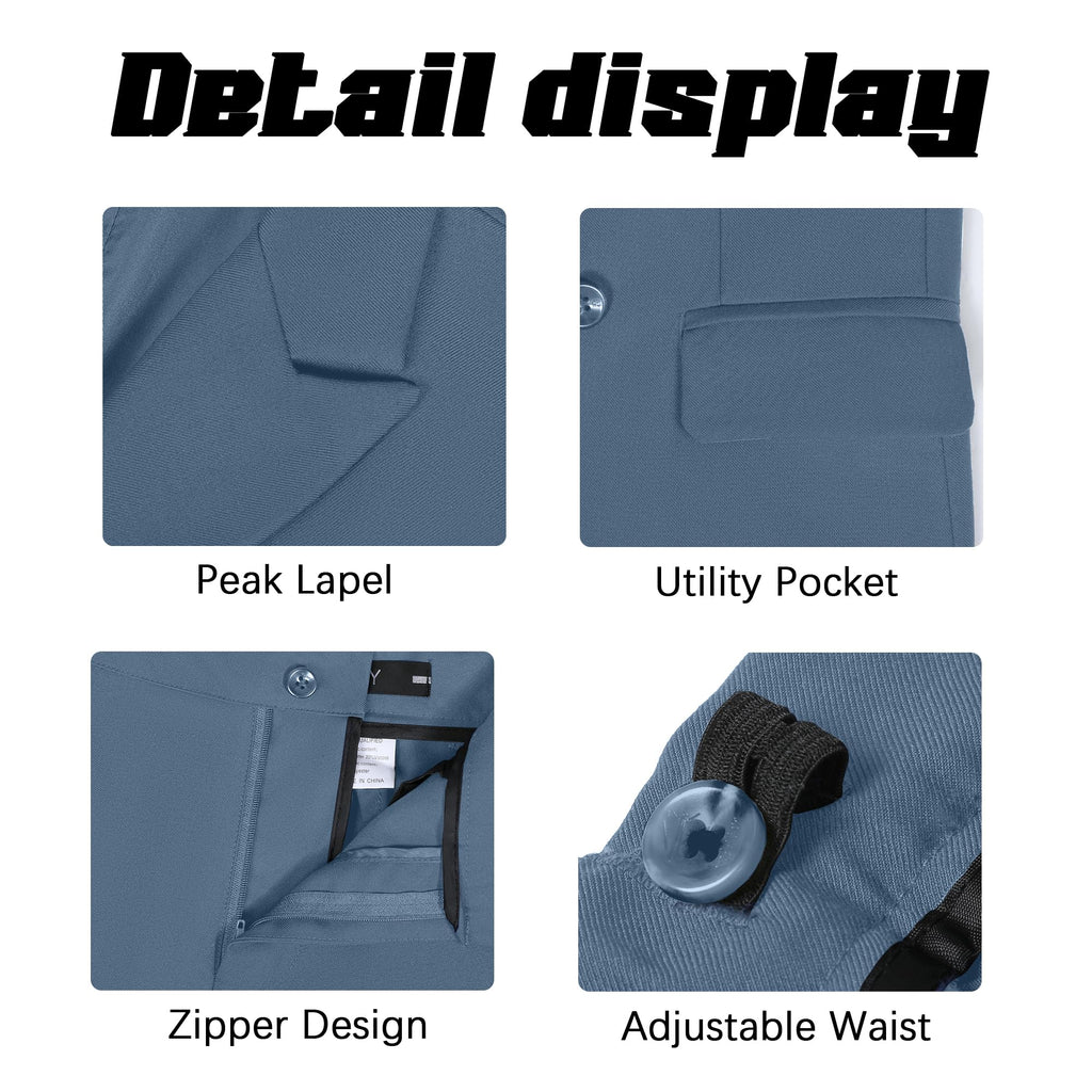 Short Suits for Boys Kid 6 Pieces Summer Tuxedo Formal Suit Beach Wedding Outfit for Teens Jacket Vest Shorts Pants Set