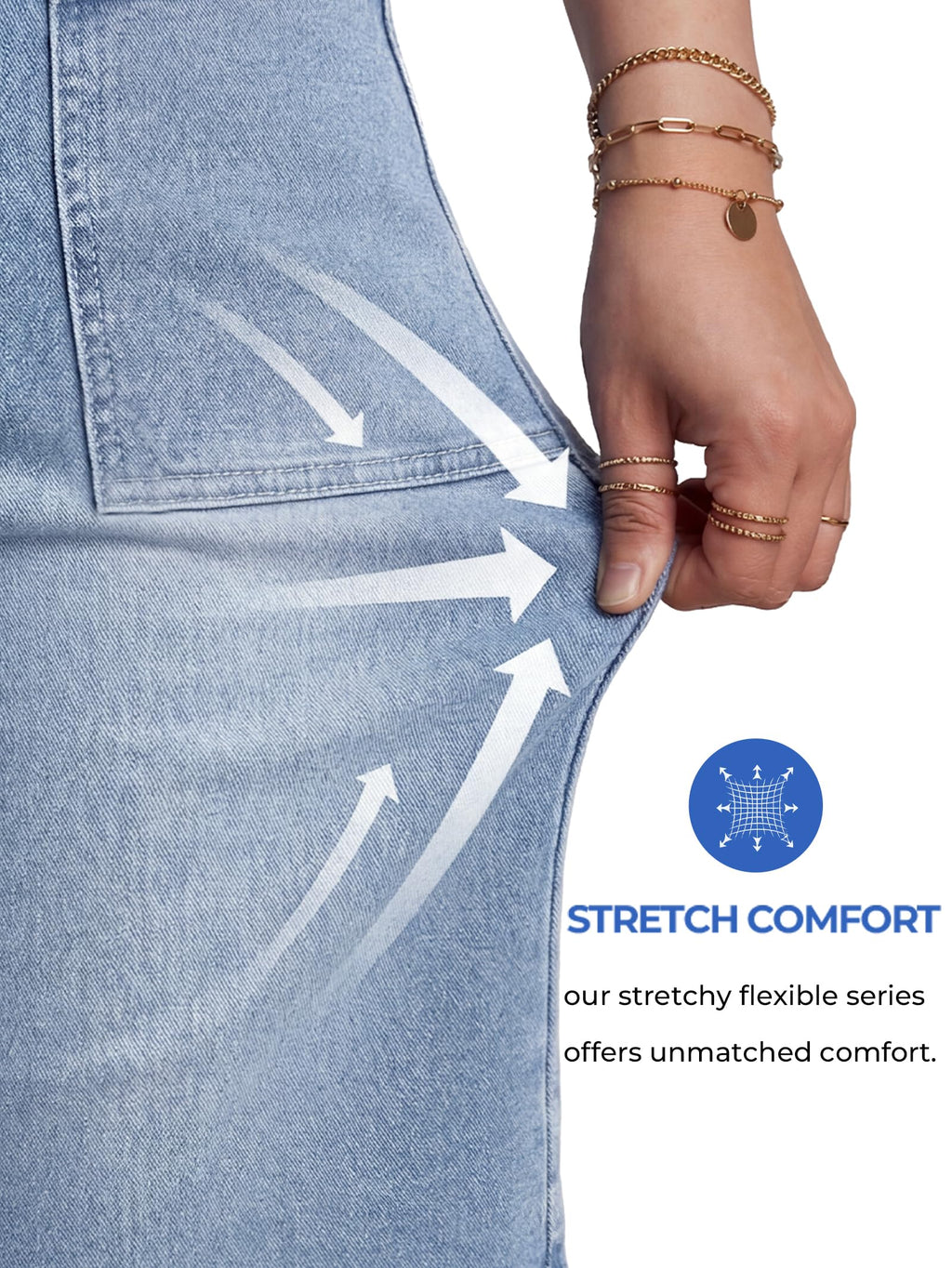 EMMIOL Women Baggy Jeans Mid-Low Waist Boyfriend Streetwear Vintage Jeans Wide Leg Denim Pants