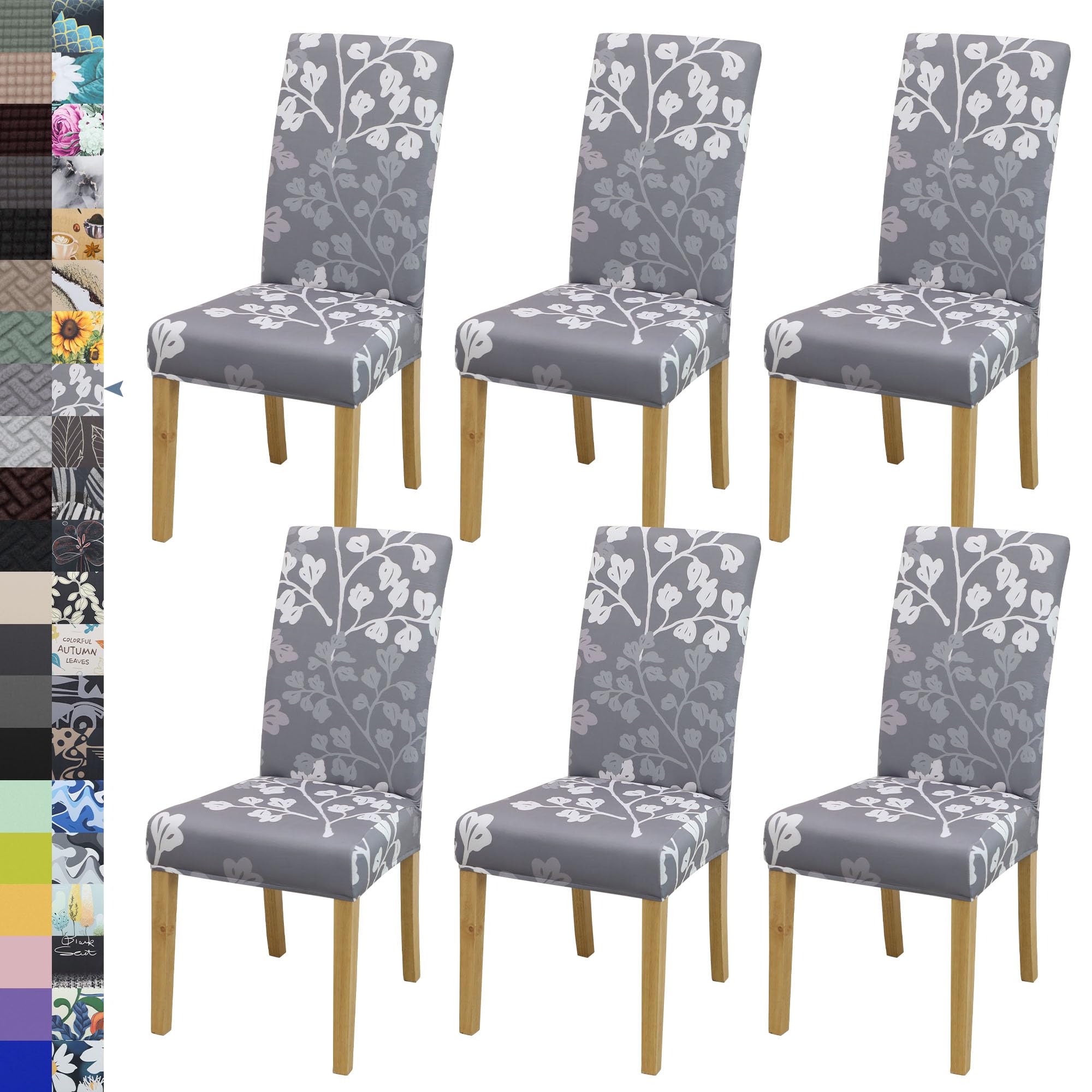 BIETYONE Stretch Dining Chair Covers Set of 6, Soft Removable Washable Kitchen Parsons Chair Slipcovers, High Elastic Seat Protector for Home Hotel Banquet