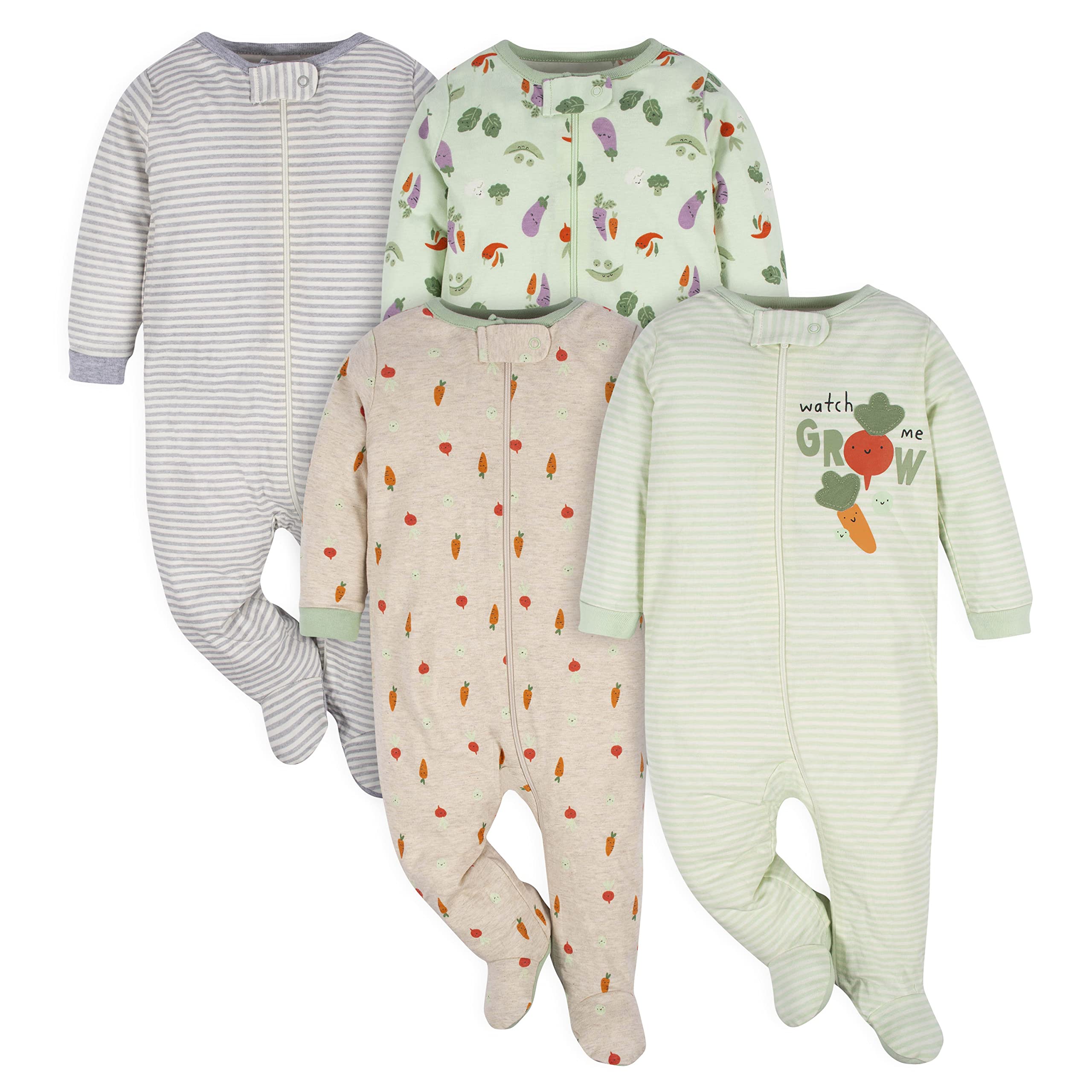 Gerber Baby-Girls 4 Pack Sleep 'N Play Footie
