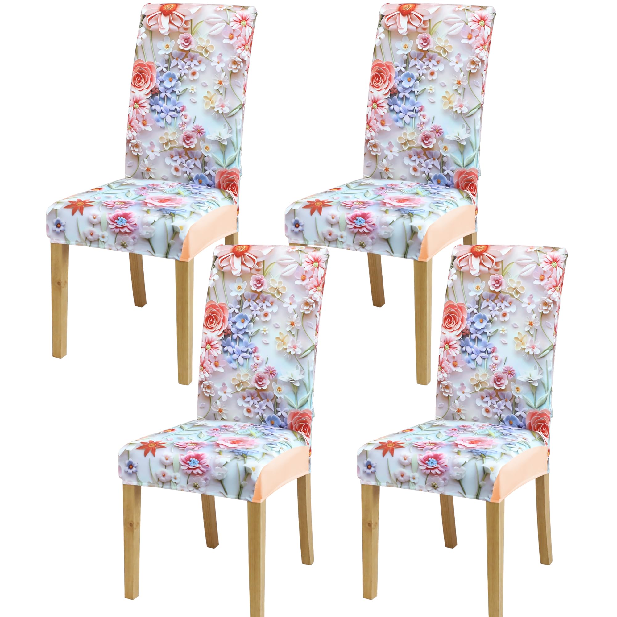BIETYONE Stretch Dining Chair Covers Set of 6, Soft Removable Washable Kitchen Parsons Chair Slipcovers, High Elastic Seat Protector for Home Hotel Banquet