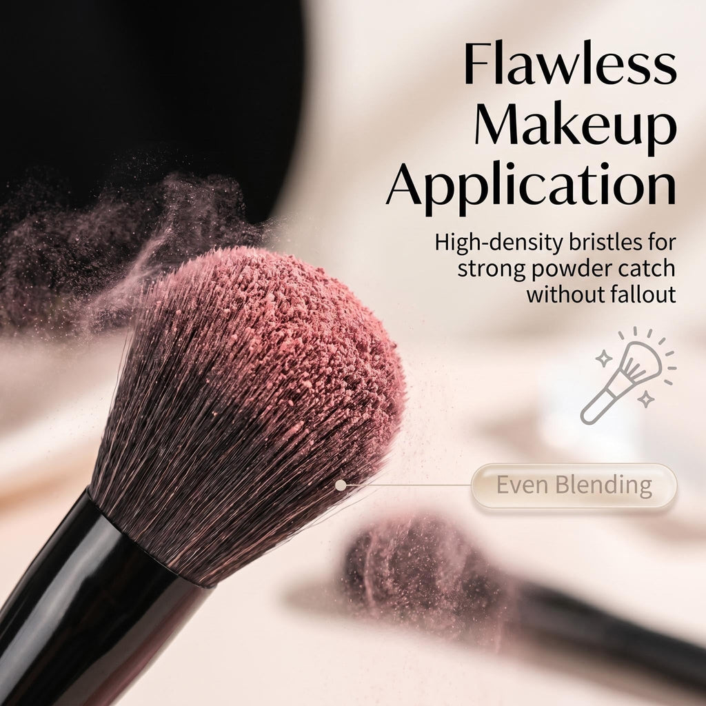 BS-MALL Makeup Brush Set 18 Pcs Professional Foundation Powder Concealers Eyeshadow Blush Synthetic Makeup Brushes with Labeled instruction Black Case Upgraded Version
