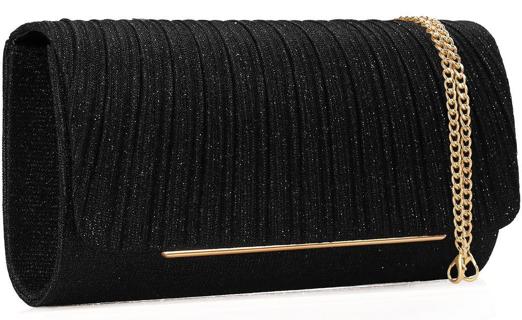 Women's Sparkling Evening Clutch Purse-Glitter Handbag with Detachable Strap for Weddings, Prom, Cocktail Parties