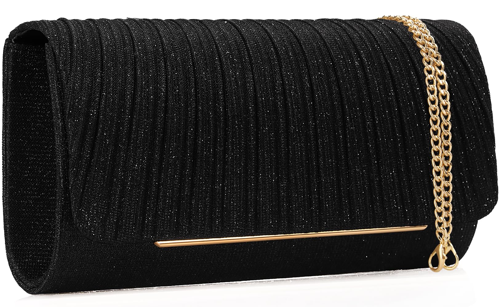 Women's Sparkling Evening Clutch Purse-Glitter Handbag with Detachable Strap for Weddings, Prom, Cocktail Parties