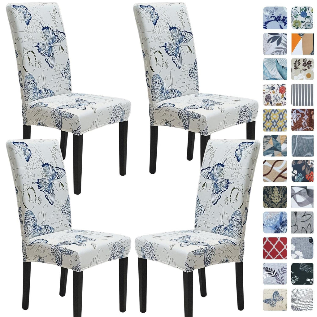 SPRINGRICO Chair Covers for Dining Room 6 Pack, Stretch Dining Chair Cover, Washable Spandex Kitchen Parsons Chair Slipcovers, Removable Seat Protector for Home or Party (Set of 6, Floral Beige)