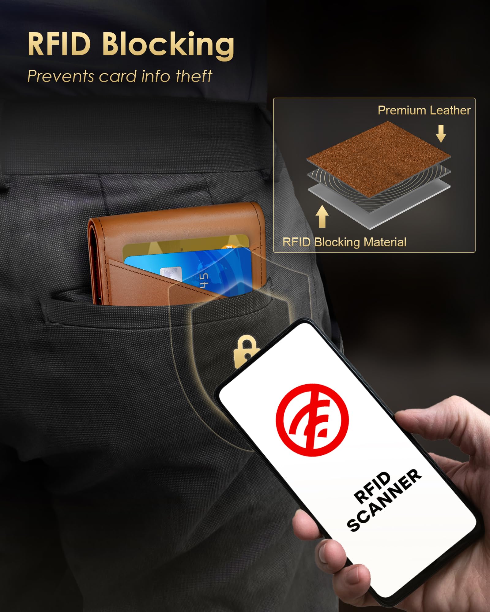2026 Wallet for Men - RFID Blocking [Functional & Practical] Bifold Slim Minimalist Credit Card Holder Pop Up Wallet Metal Case with Cash Slot, Front Pocket with ID Window, Gift Boxed (Carbon Fiber)