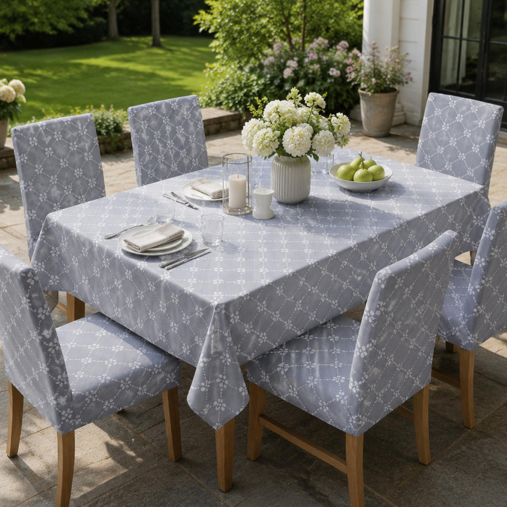 7 Pcs Sunflower Chair Covers and Tablecloth Set 60 x 84 Inch Waterproof Stain Rectangular Table Cover with Stretchable Removable Chair Slipcovers for Dining Room Kitchen Patio Summer Parties