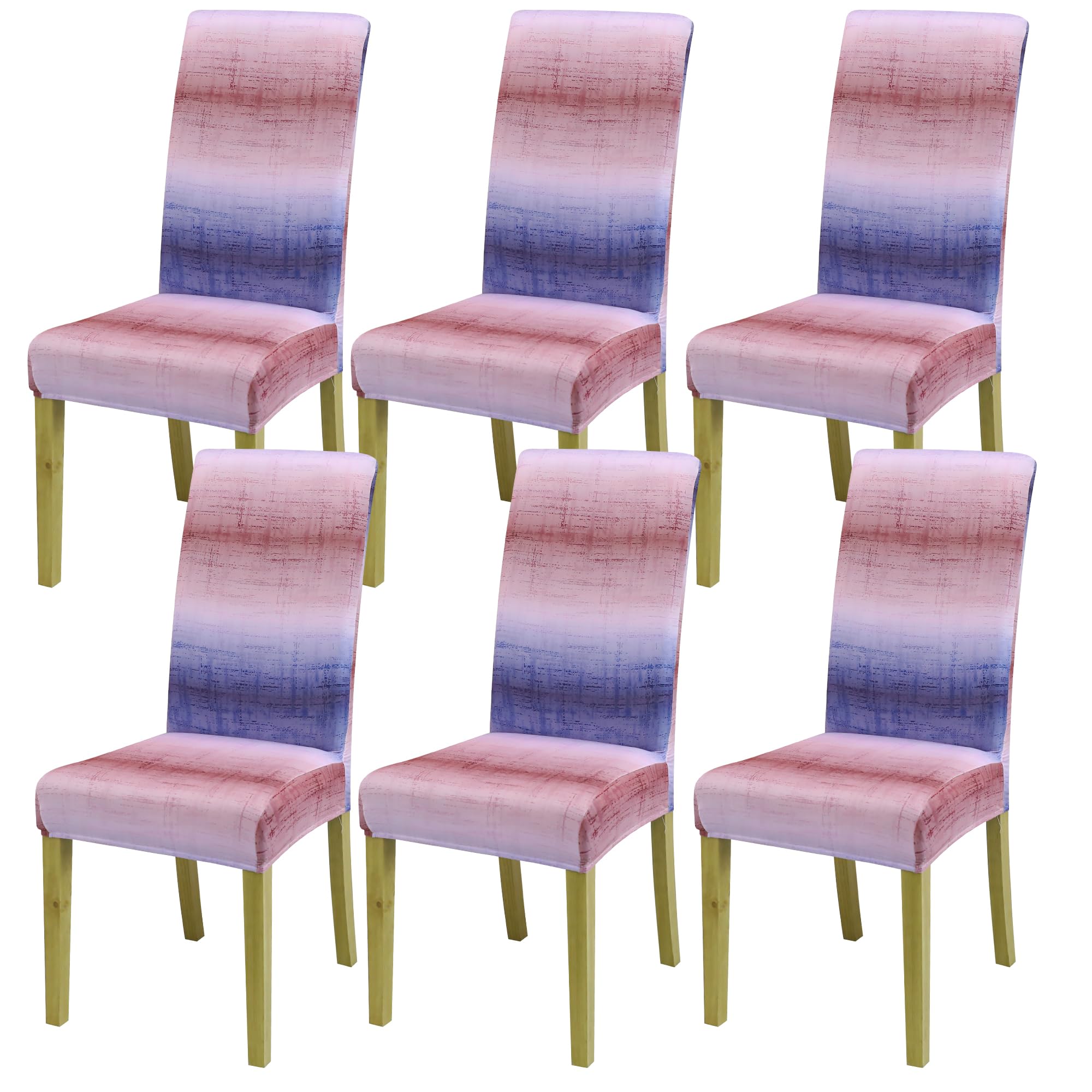 BIETYONE Stretch Dining Chair Covers Set of 6, Soft Removable Washable Kitchen Parsons Chair Slipcovers, High Elastic Seat Protector for Home Hotel Banquet