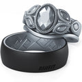 Rinfit Matching Silicone Rings for Couples - Silicone Wedding Bands Sets for Him and Her - His and Hers Ring - Patented Design