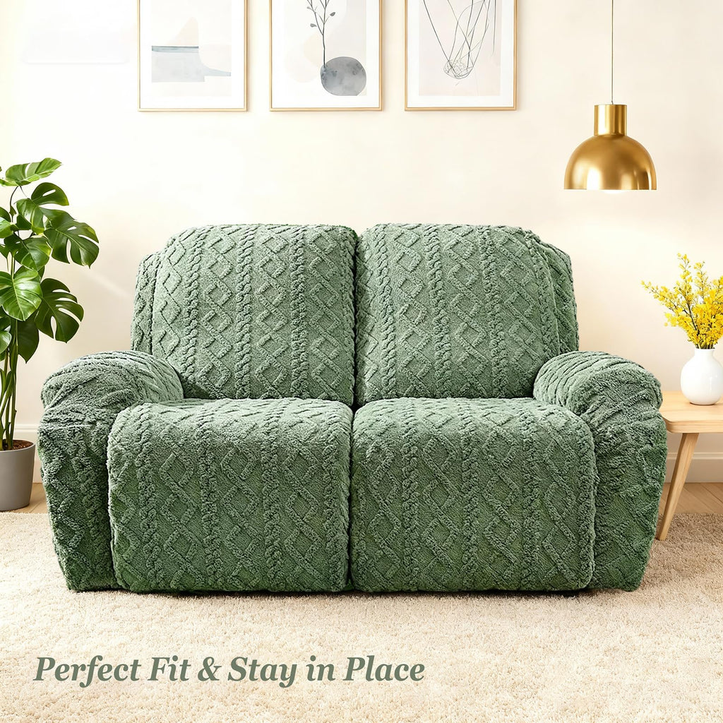 JOKIVTOU Recliner Chair Covers 4-Pieces Reclining Chair Slipcovers with Pocket& Elastic Bottom, Soft Feel Fitted Lazy Boy Sofa Couch Cover Washable, Stretch Recliner Furniture Protector