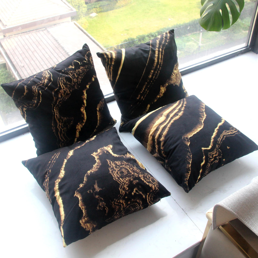 18 x 18 inch Set of 4 Decorative Pillow Covers Grey Marble Texture Throw Pillow Covers Living Room Decor Square Cushion Covers for Modern Styles Abstract Home Bedroom Couch Chair Sofa Pillow Cases