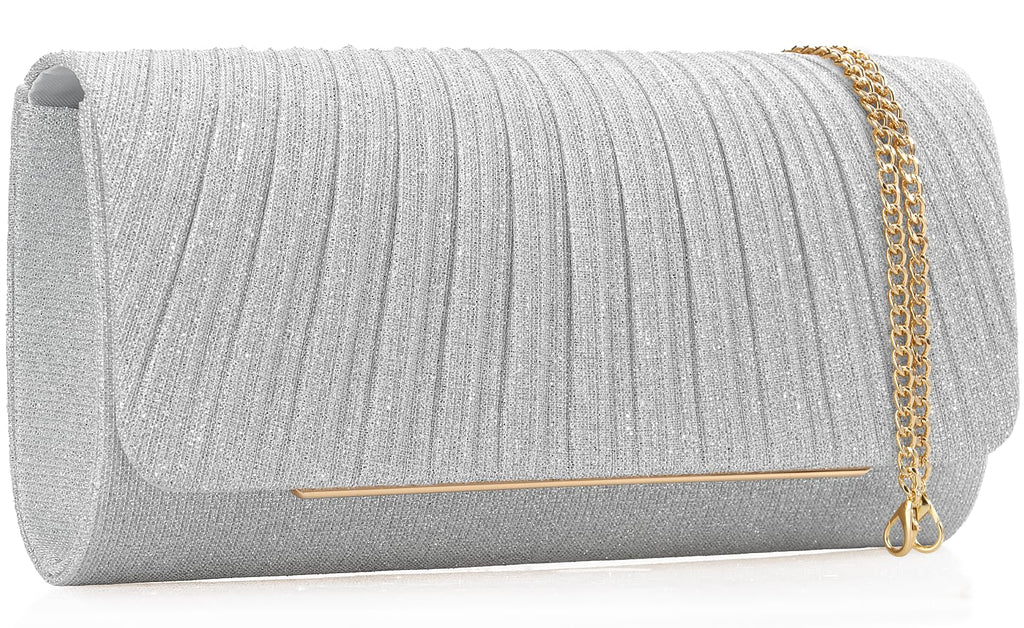 Women's Sparkling Evening Clutch Purse-Glitter Handbag with Detachable Strap for Weddings, Prom, Cocktail Parties